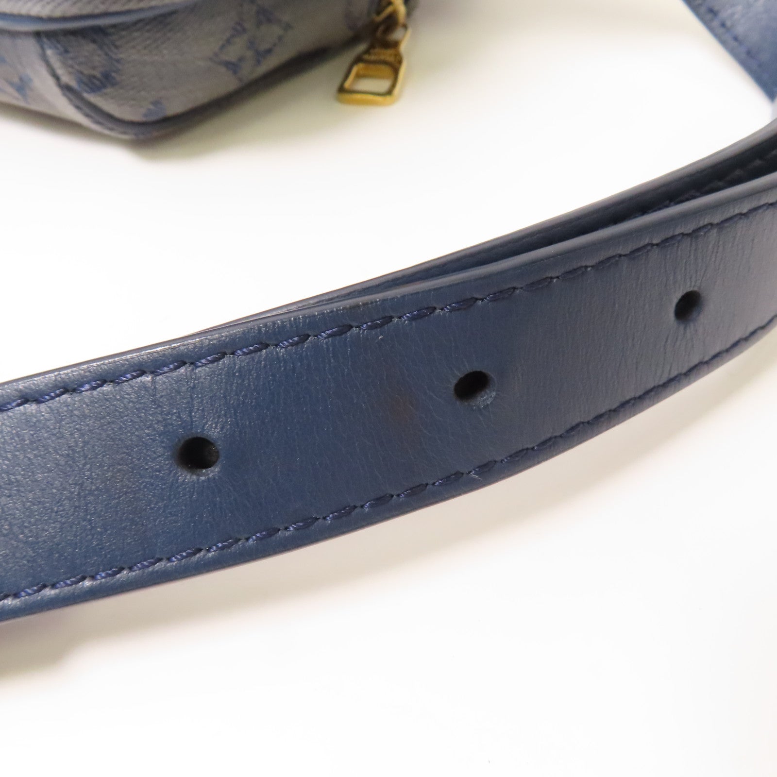 LOUIS VUITTON 【激減優惠】Monogram Denim Bum Bag Outdoor金扣腰包藍色