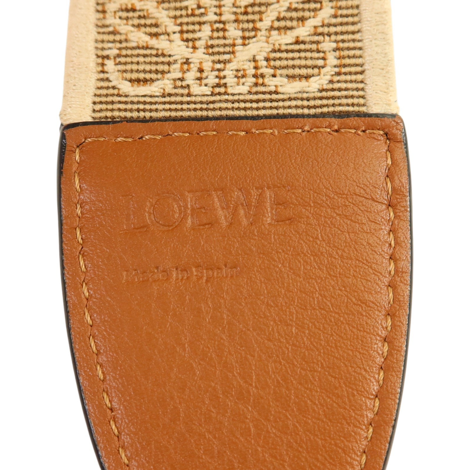LOEWE 帆布/牛皮皮革Shoulder Strap金扣肩帶