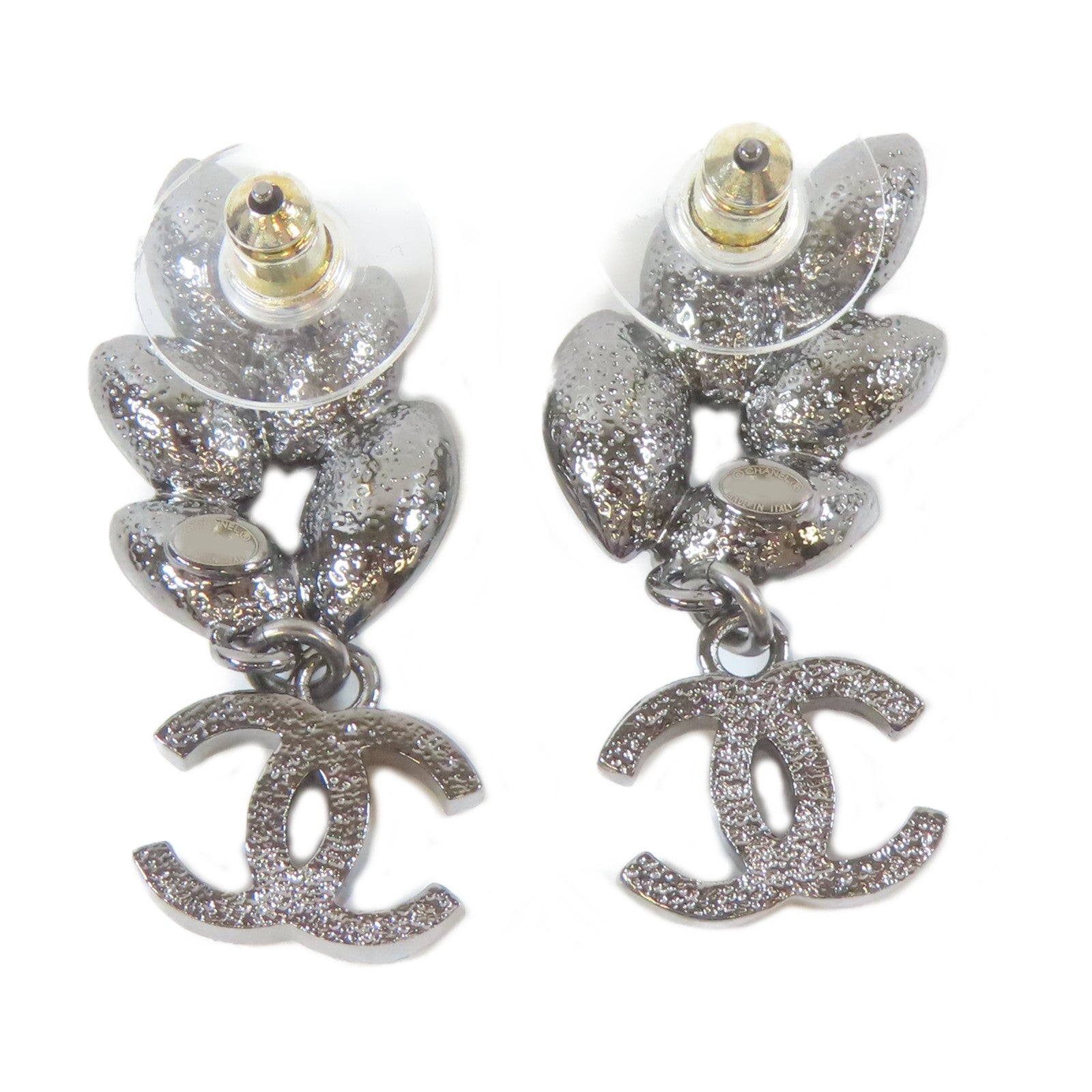 CHANEL 【激減優惠】PVC/金屬Earrings耳環銀色
