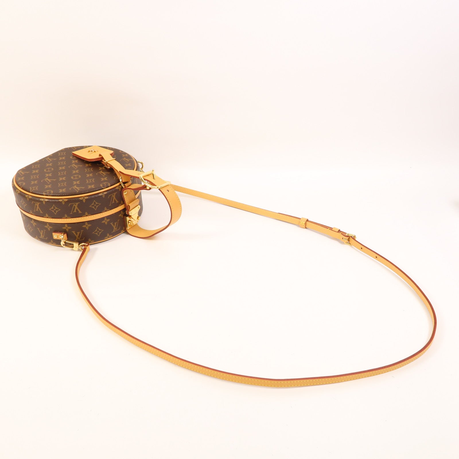 LOUIS VUITTON Monogram Petite Boite Chapeau金扣手挽肩背兩用袋
