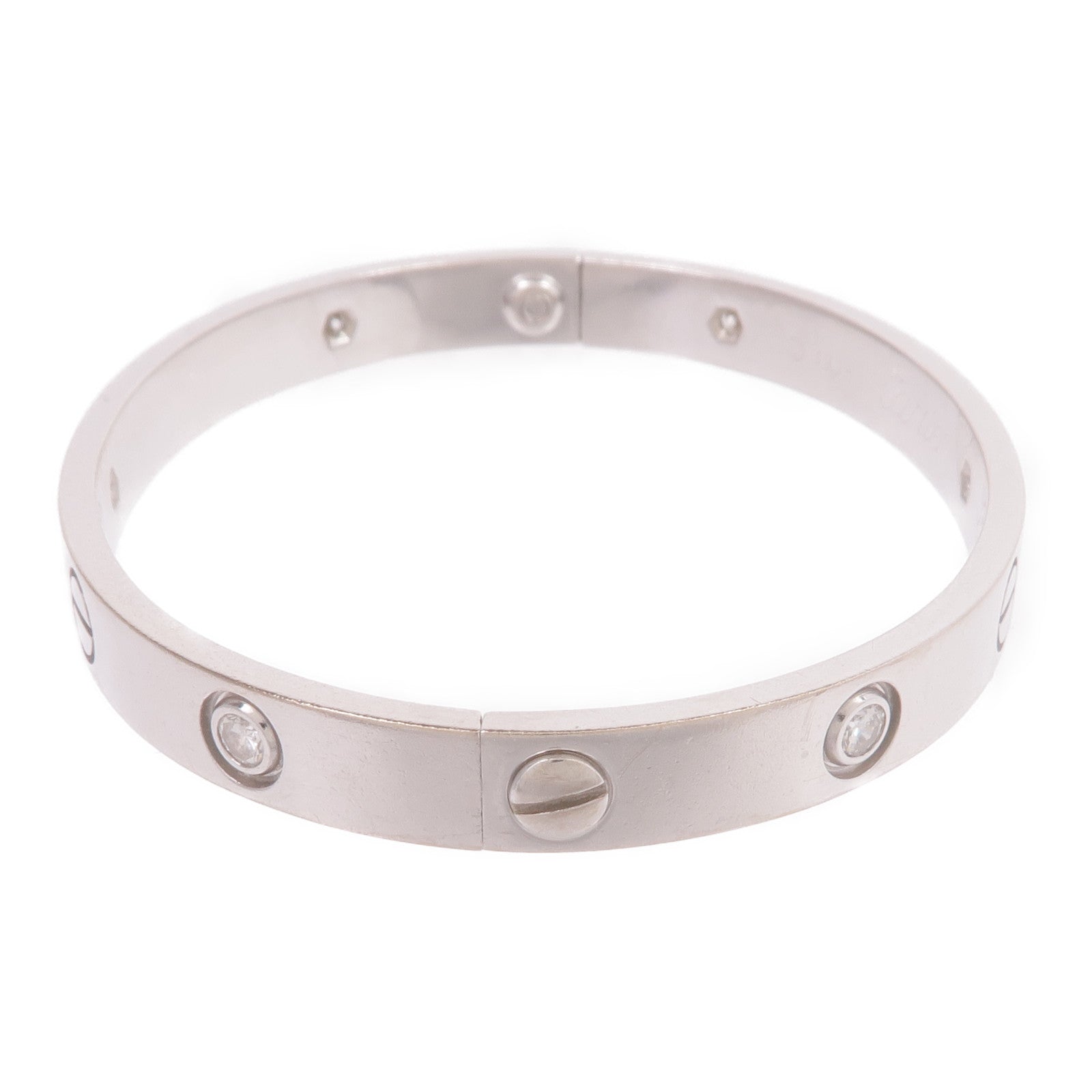 CARTIER 18K白金Love Bracelet 6 Diamonds鑽石手鐲Cartier#16