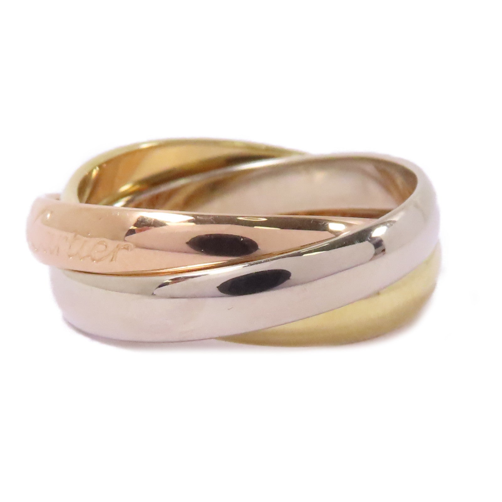 CARTIER 18K黃金/白金/玫瑰金Trinity Ring戒指Cartier#51/US#5.75