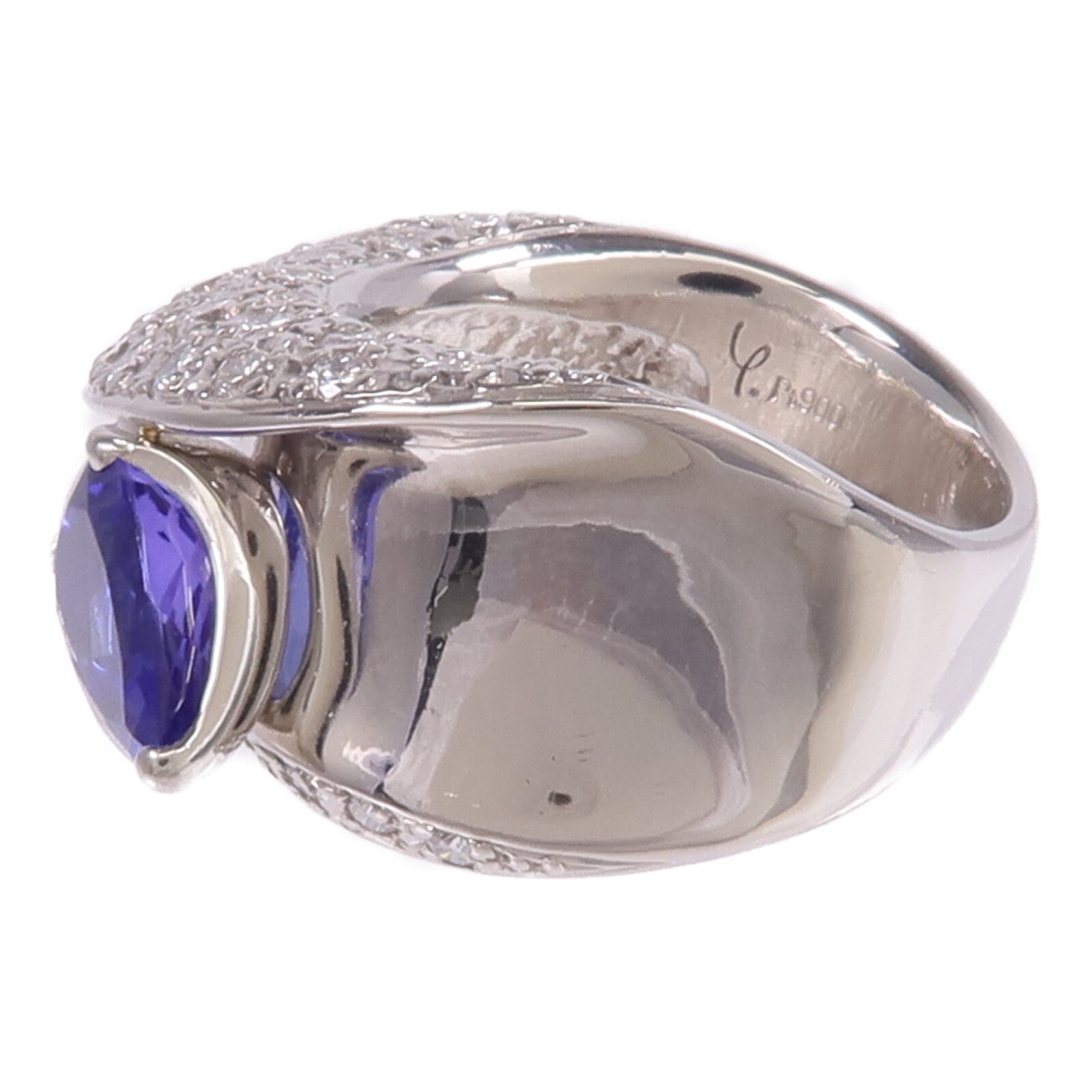 JEWELRY PT900鉑金Tanzanite Diamond Ring坦桑石/鑽石戒指US#6.75