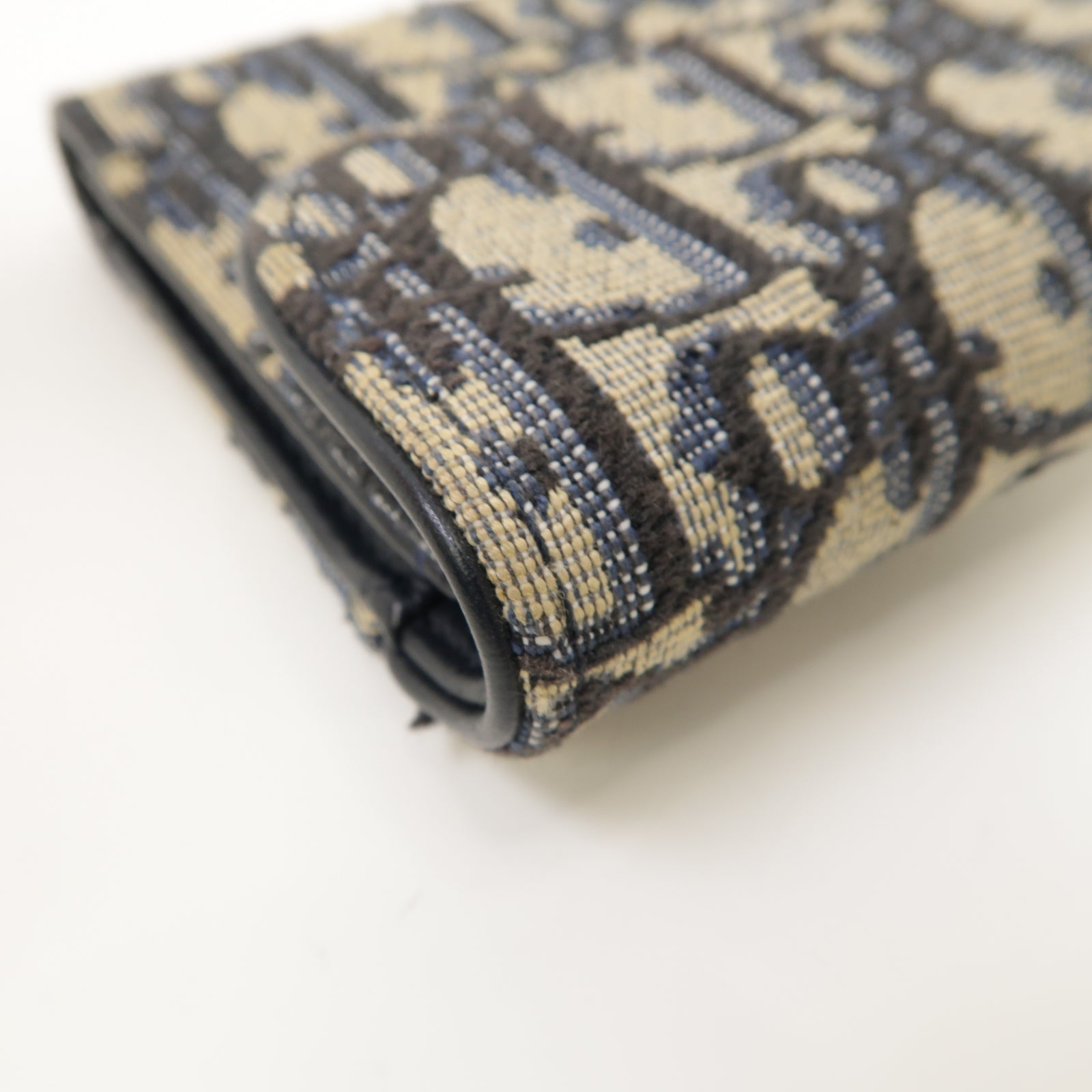 Dior 【激減優惠】帆布Saddle Lotus Wallet金扣錢包藍色