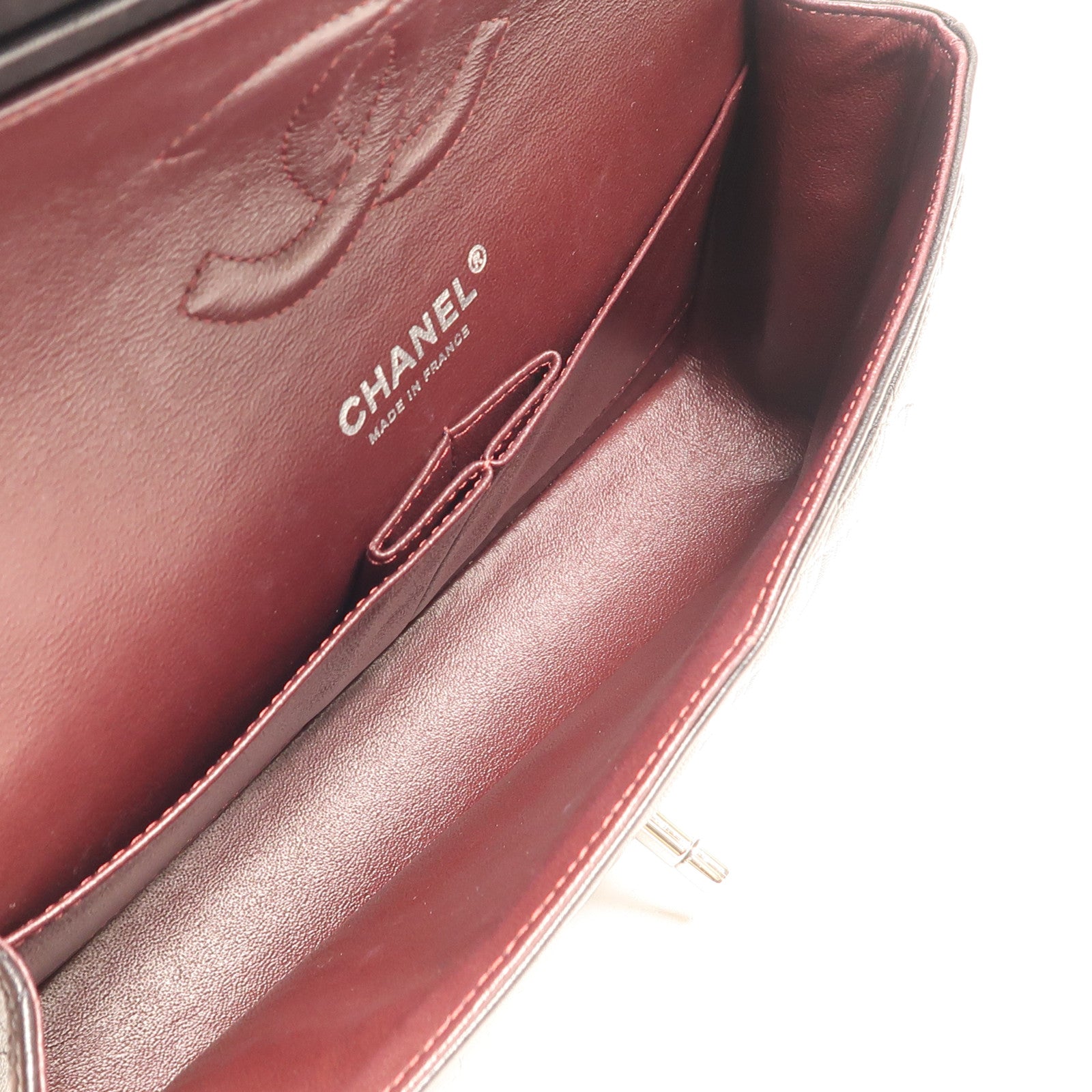 CHANEL 羊皮皮革Classic 25銀扣鏈帶肩背袋