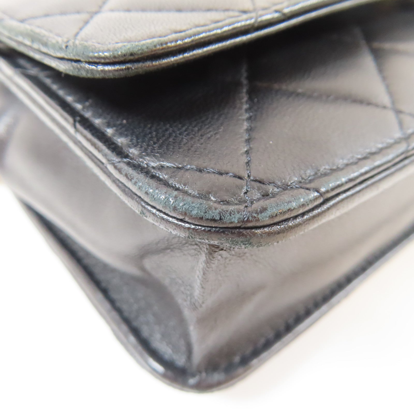 CHANEL 【激減優惠】菱格羊皮皮革WOC Wallet On Chain銀扣鏈帶肩背袋黑色