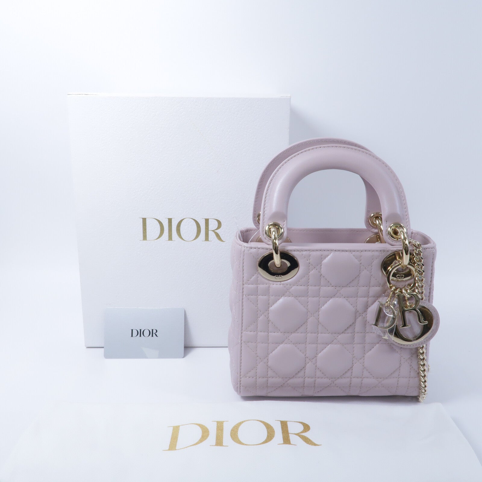 Dior 羊皮皮革Lady Dior Mini手挽肩背兩用袋