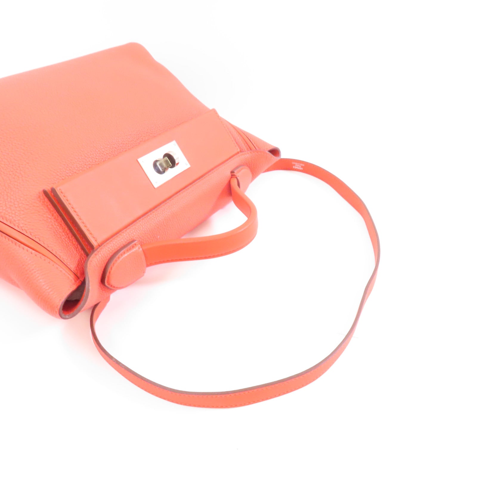HERMES Clemence皮革24/24 29cm銀扣手挽肩背兩用袋紅色