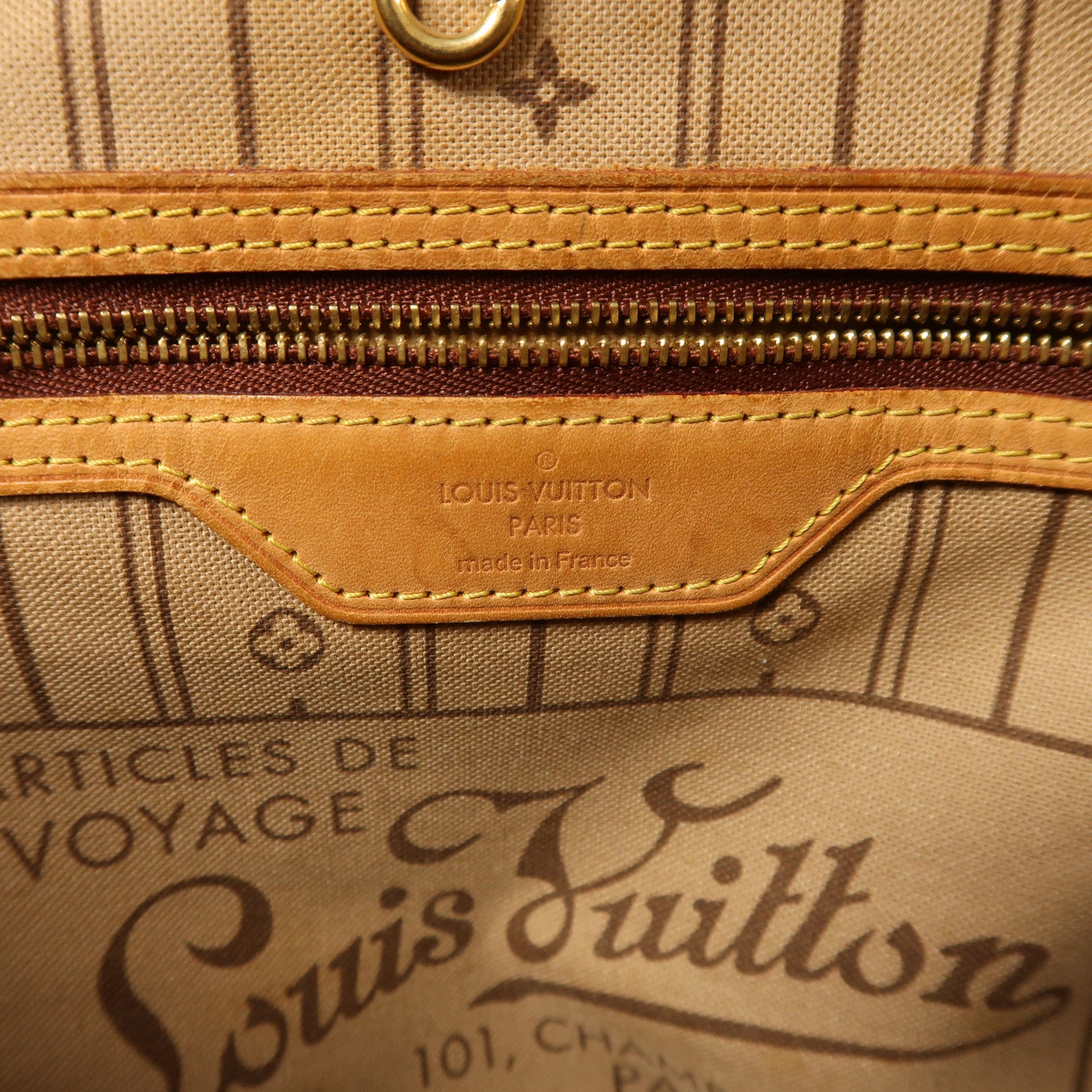 LOUIS VUITTON Monogram Neverfull MM金扣手挽袋