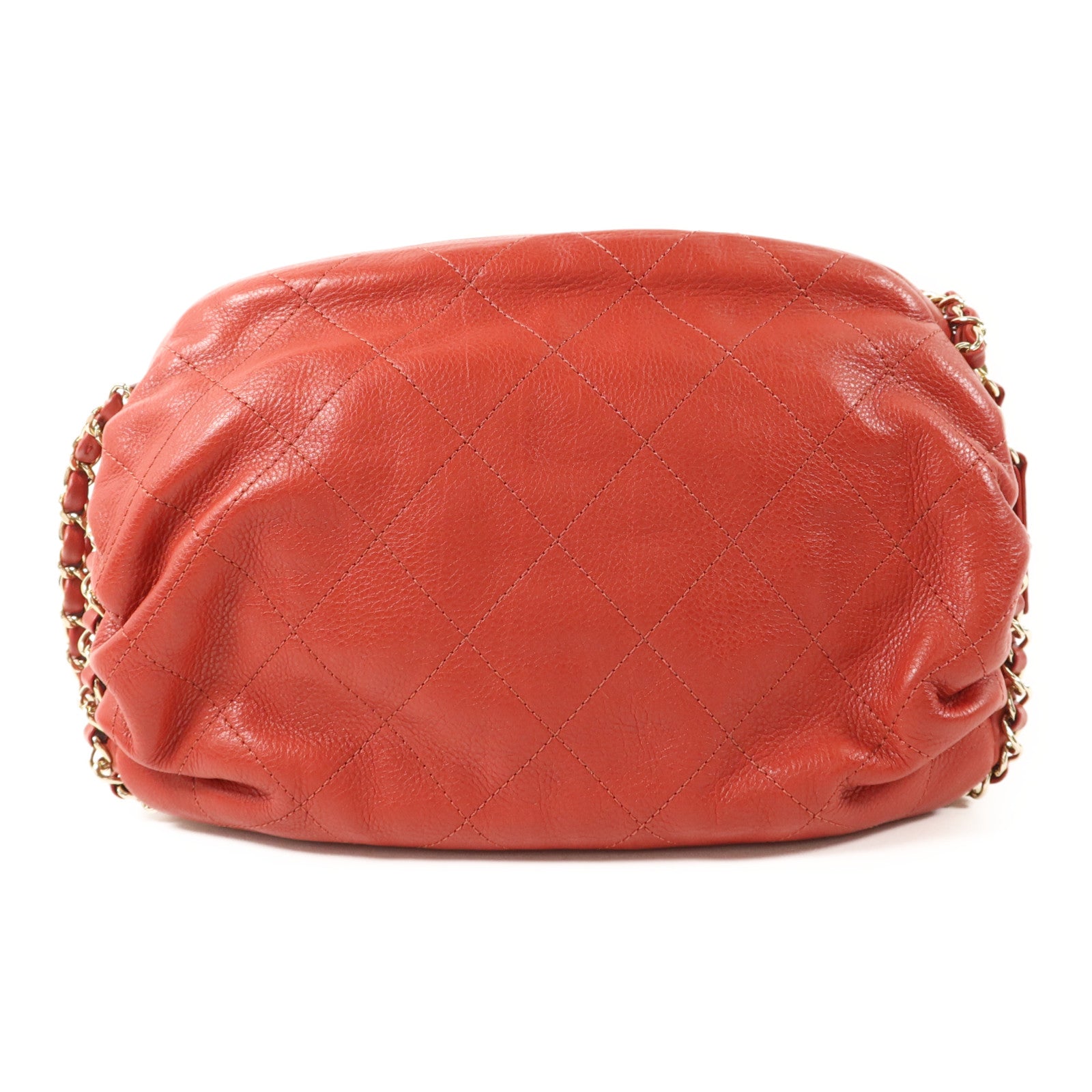 CHANEL 牛皮皮革Chain Shoulder金扣鏈帶肩背袋