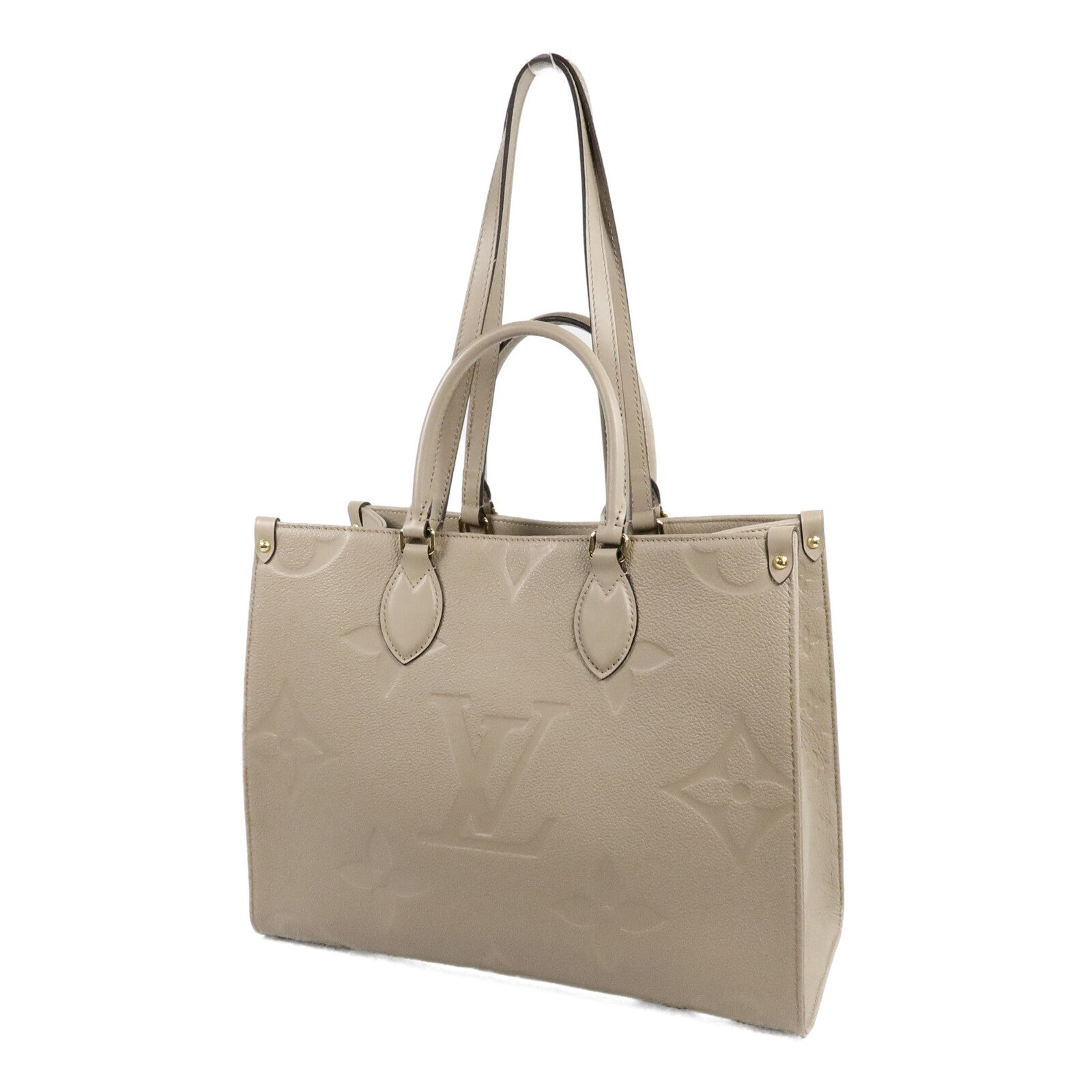 LOUIS VUITTON Monogram Empreinte On The Go MM金扣手挽肩背兩用袋