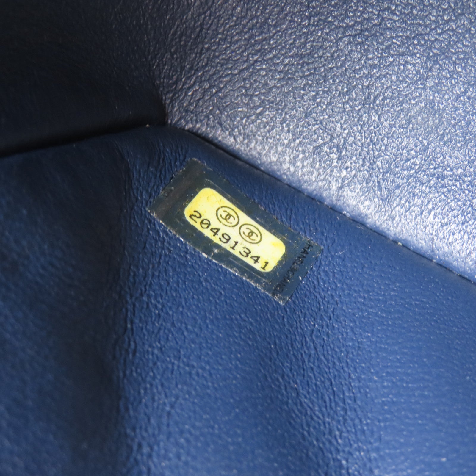 CHANEL 菱格漆皮皮革Chain Shoulder Bag銀扣鏈帶肩背袋藍色