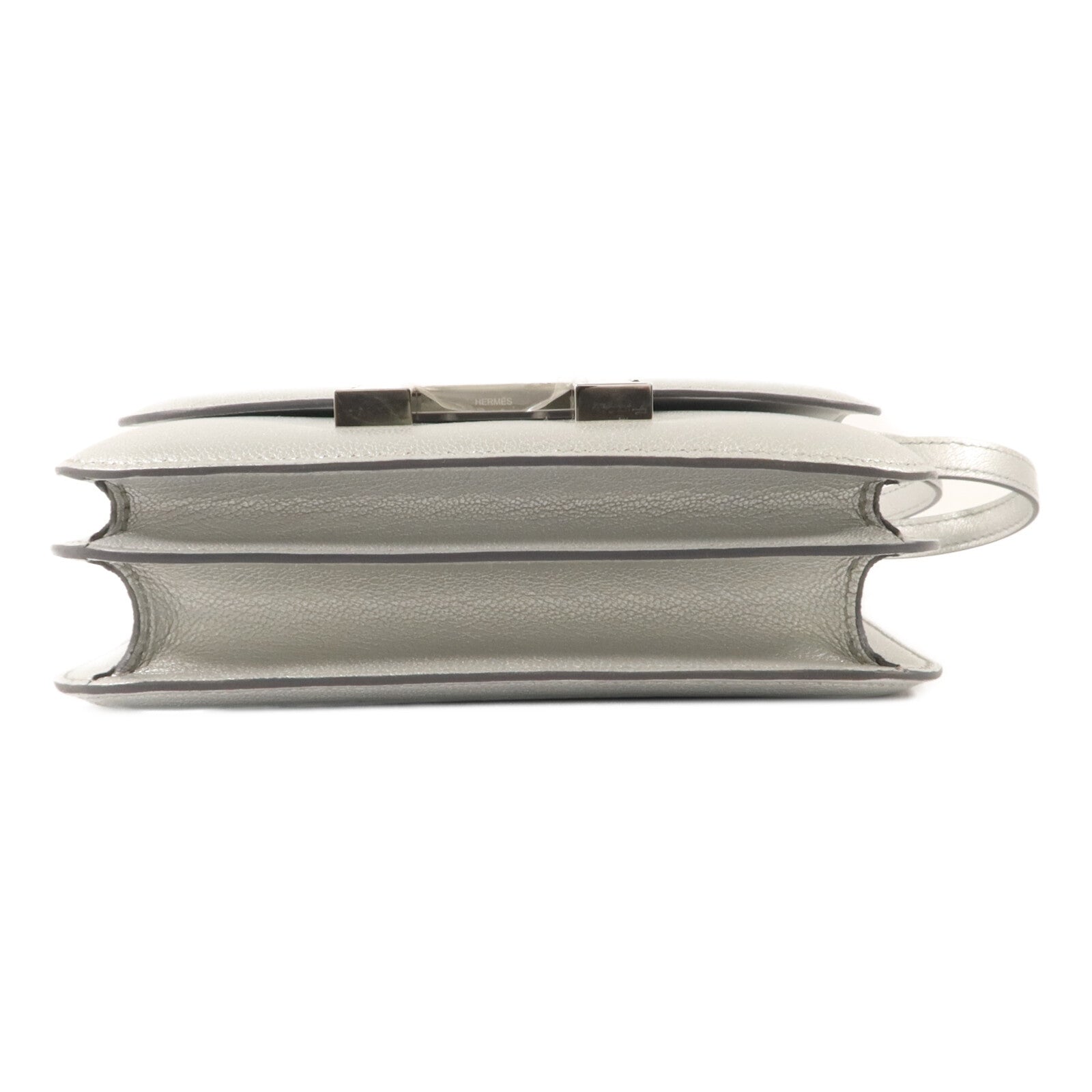 HERMES Chevre皮革Constance Mini手挽肩背兩用袋Argent