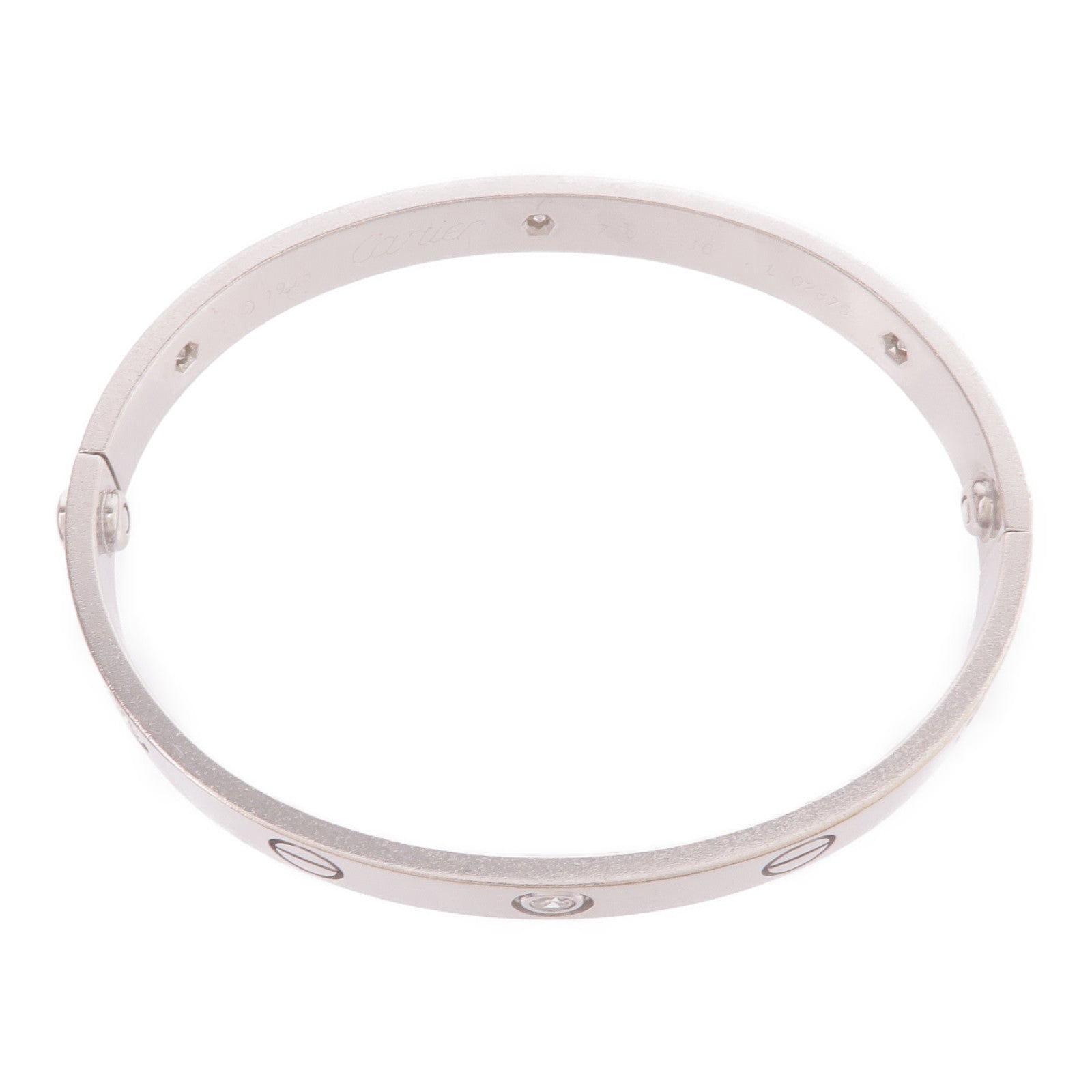 CARTIER 18K白金Love Bracelet 6 Diamonds鑽石手鐲Cartier#16