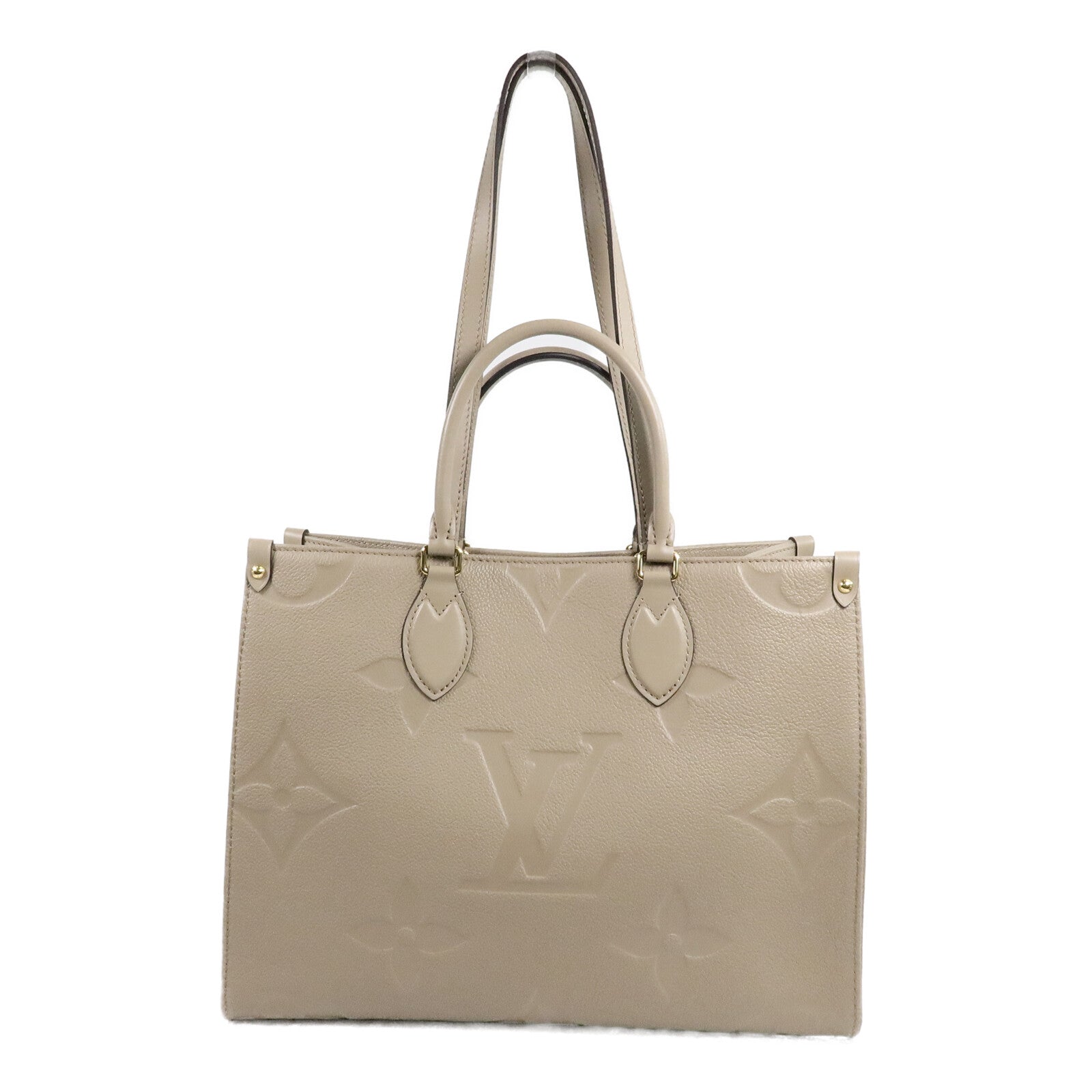 LOUIS VUITTON Monogram Empreinte On The Go MM金扣手挽肩背兩用袋