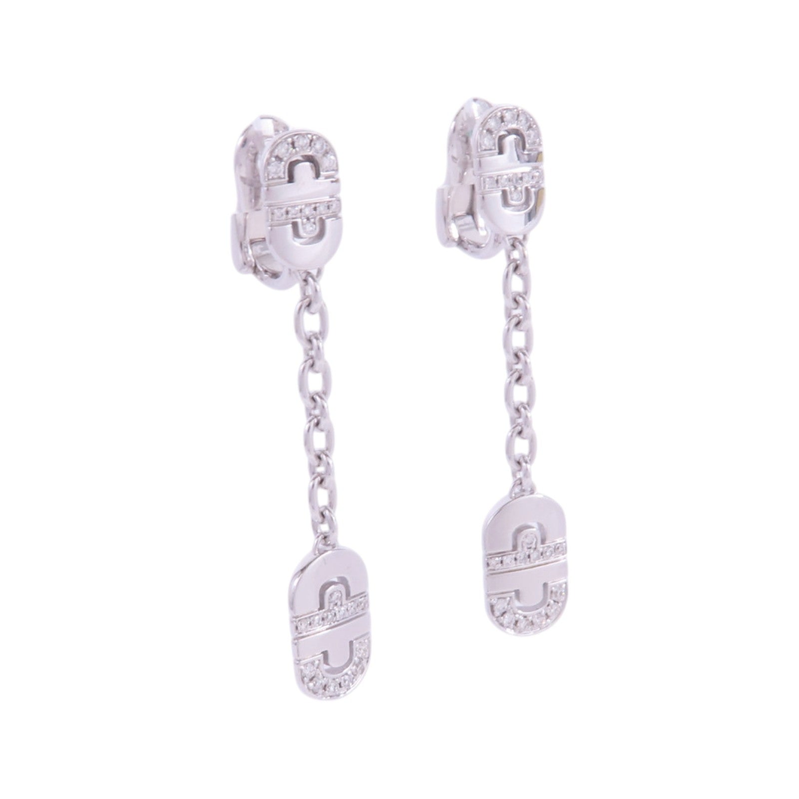 BVLGARI 【激減優惠】18K白金Parentesi Pop Diamond Earrings鑽石耳環