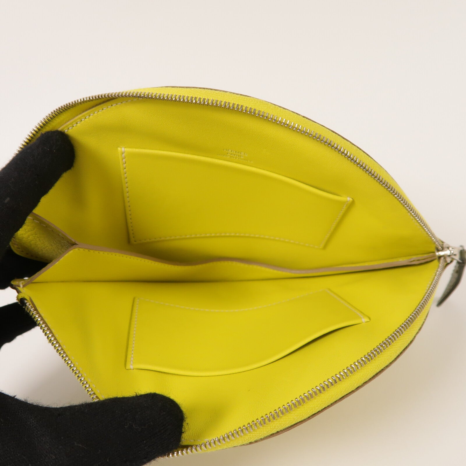 HERMES Chevre皮革Lemon Tutti Frutti Clutch手拿包Lime