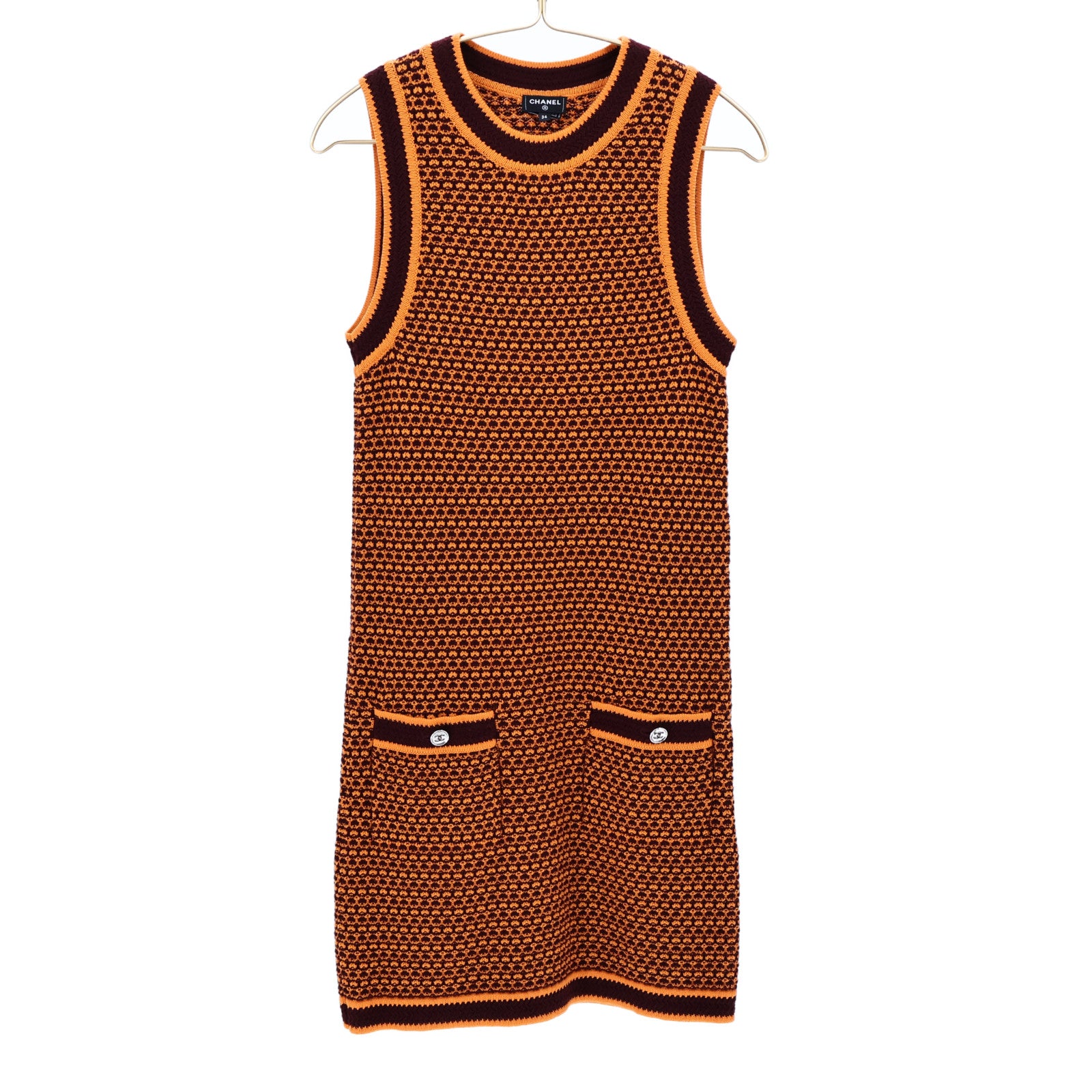CHANEL Cashmere Sleeveless Knee-Length Knit Dress連身裙