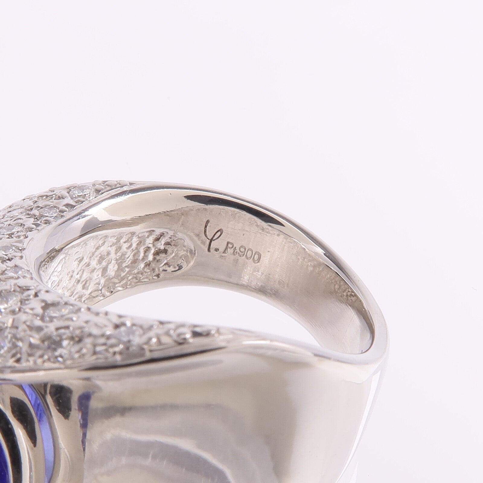JEWELRY PT900鉑金Tanzanite Diamond Ring坦桑石/鑽石戒指US#6.75