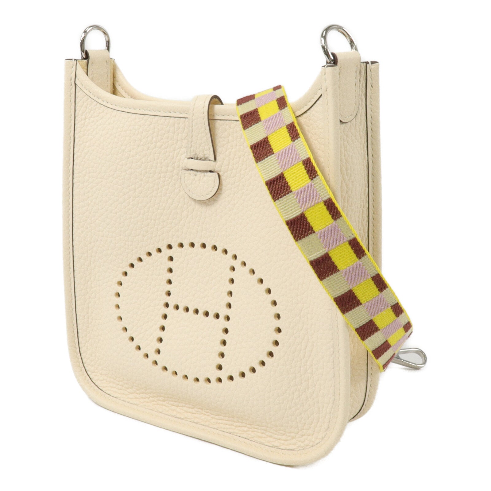 HERMES Clemence皮革Evelyne TPM肩背袋Craie