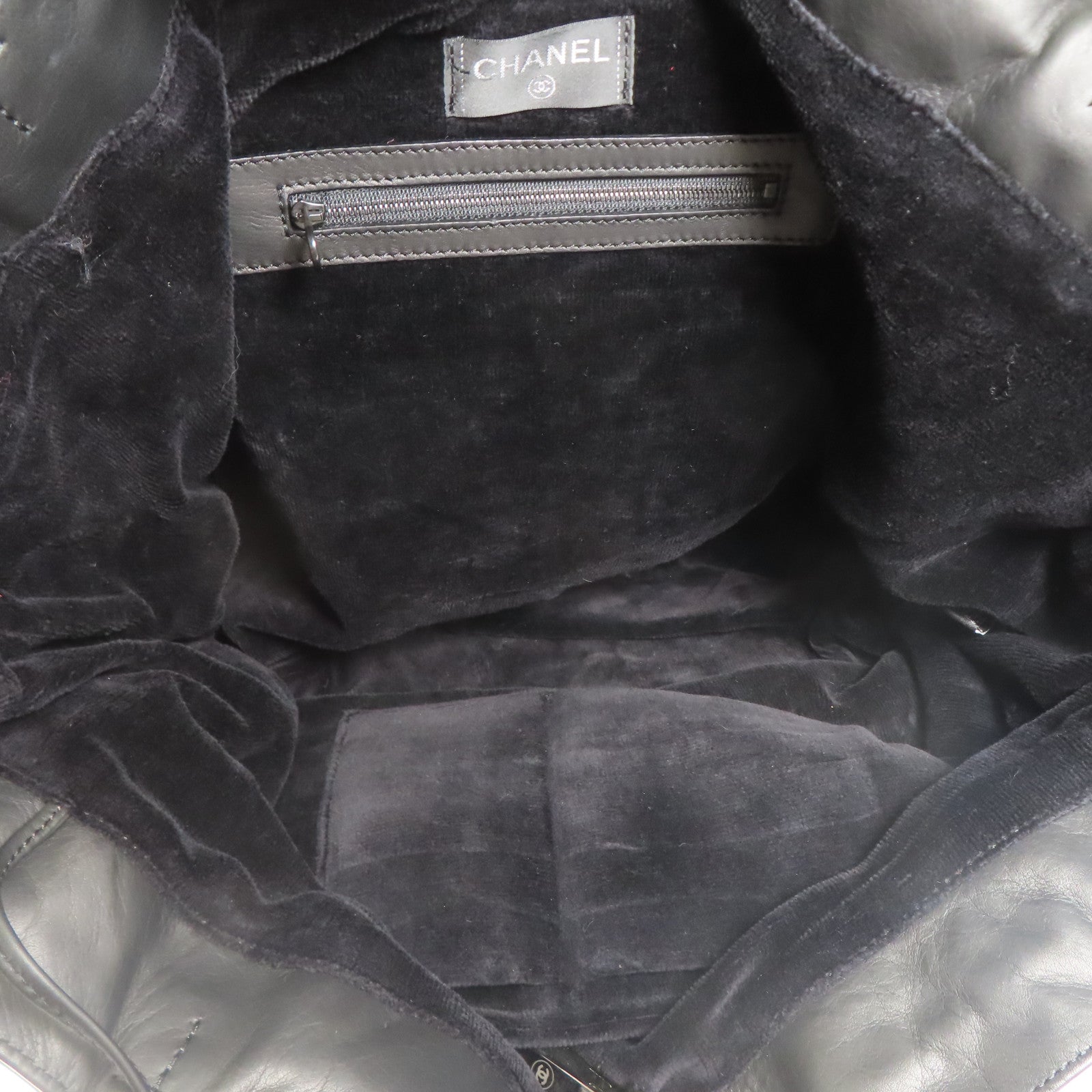 CHANEL 棉質/皮革Shoulder Tote銀扣肩背袋/手挽袋