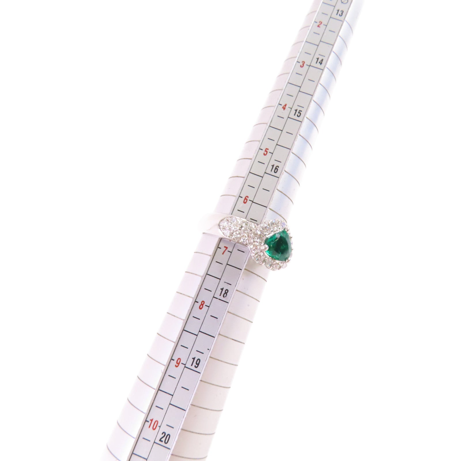JEWELRY PT900鉑金/0.89ct綠寶石/0.85ct鑽石Emerald/Diamond Ring戒指US#6.5