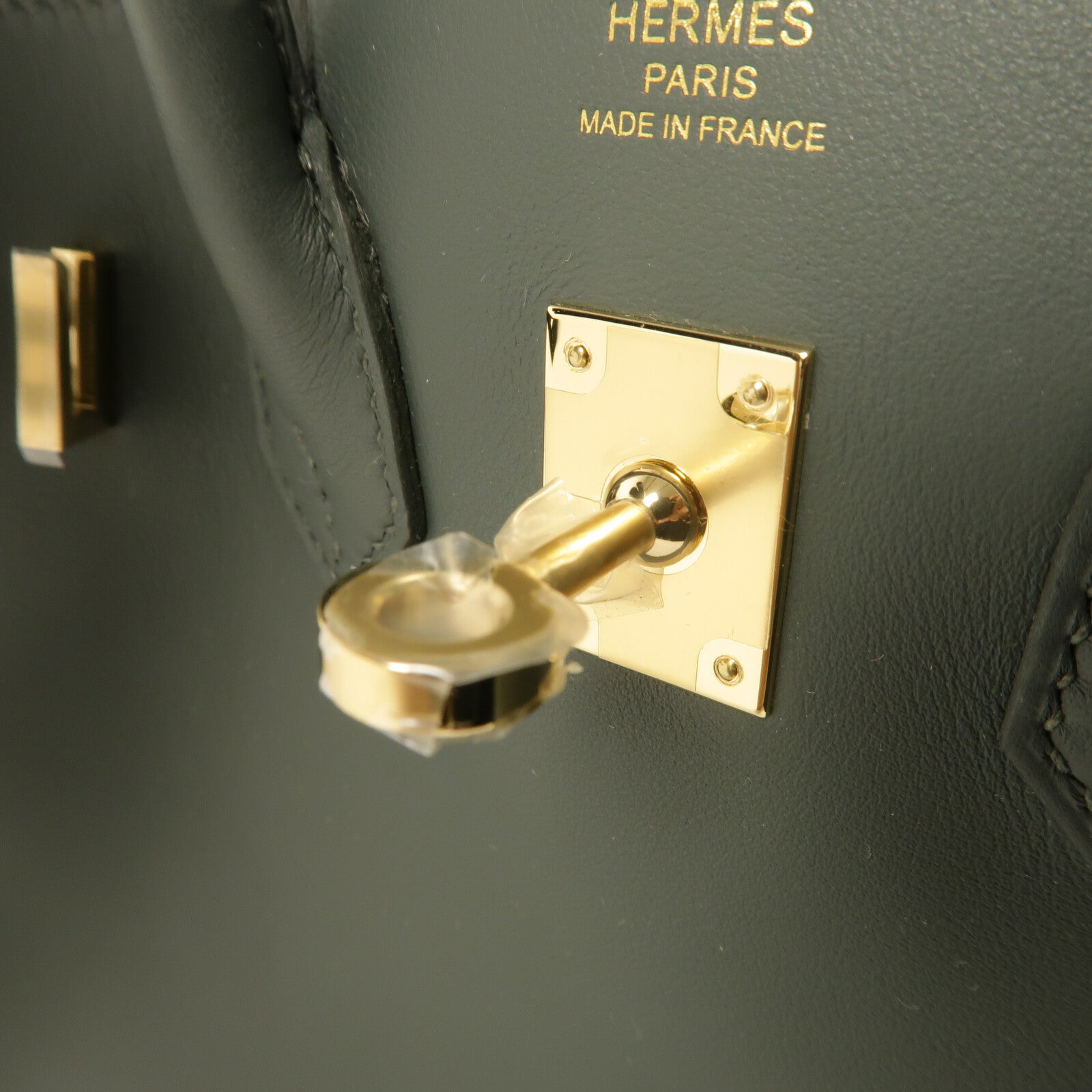 HERMES Swift皮革Birkin 25手挽袋Vert Mangrove