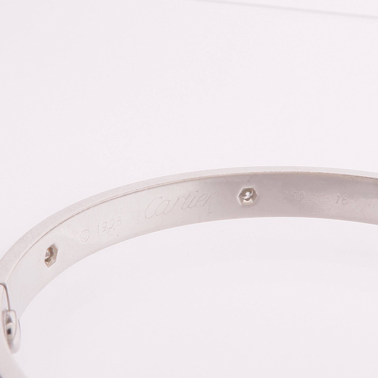 CARTIER 18K白金Love Bracelet 6 Diamonds鑽石手鐲Cartier#16