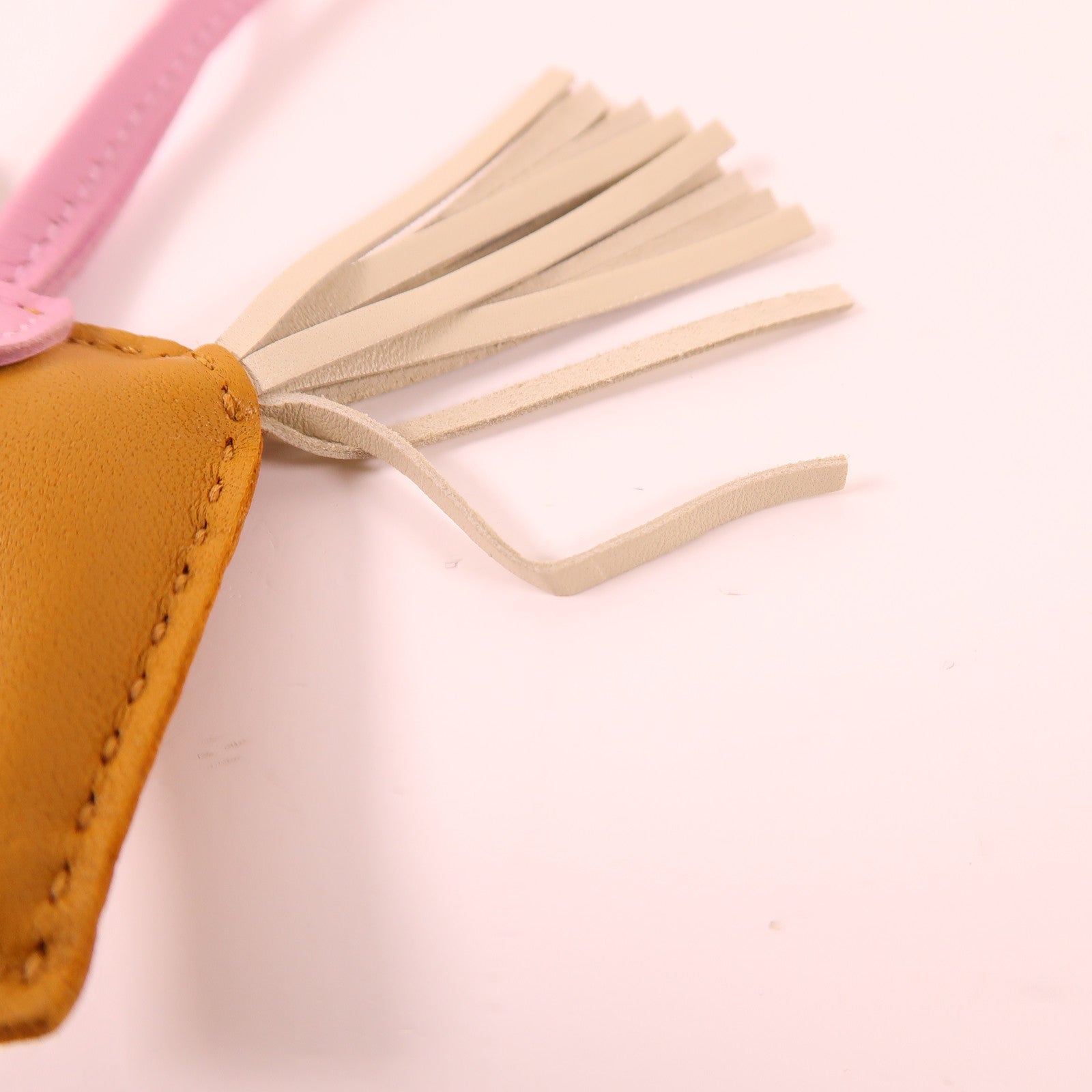 HERMES Swift皮革Rodeo PM掛飾Sesame/Mauve Sylvestre