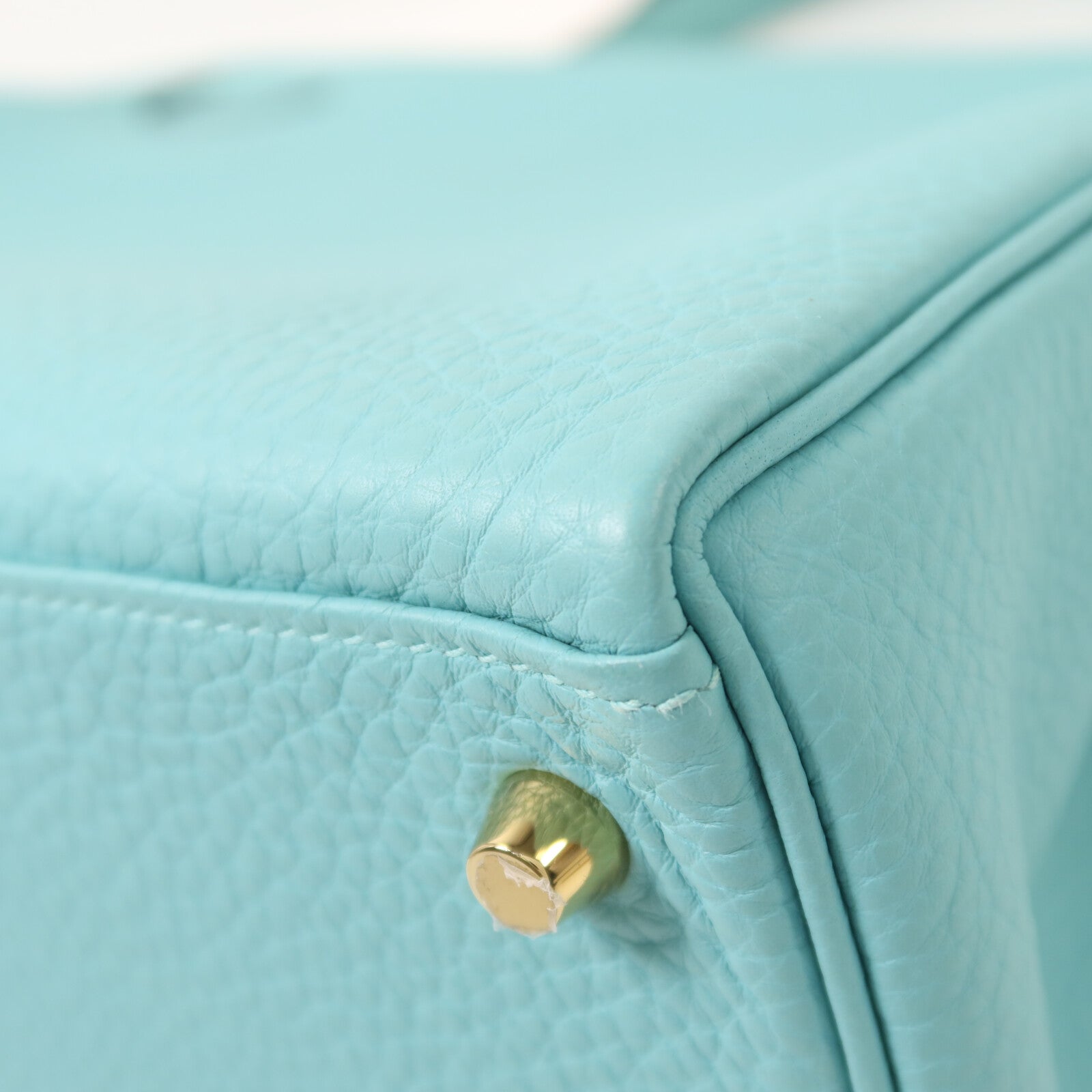 HERMES Togo皮革Kelly 28手挽肩背兩用袋Bleu Atoll