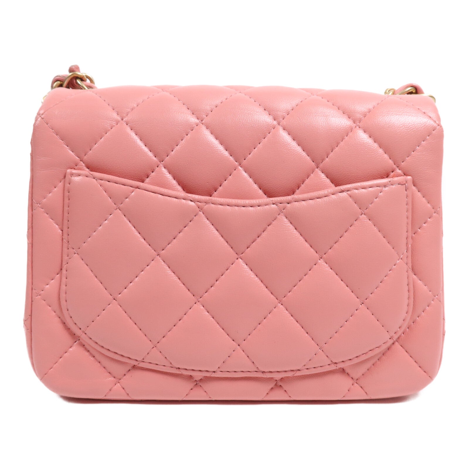 CHANEL 羊皮皮革Mini Classic 17金扣鏈帶肩背袋