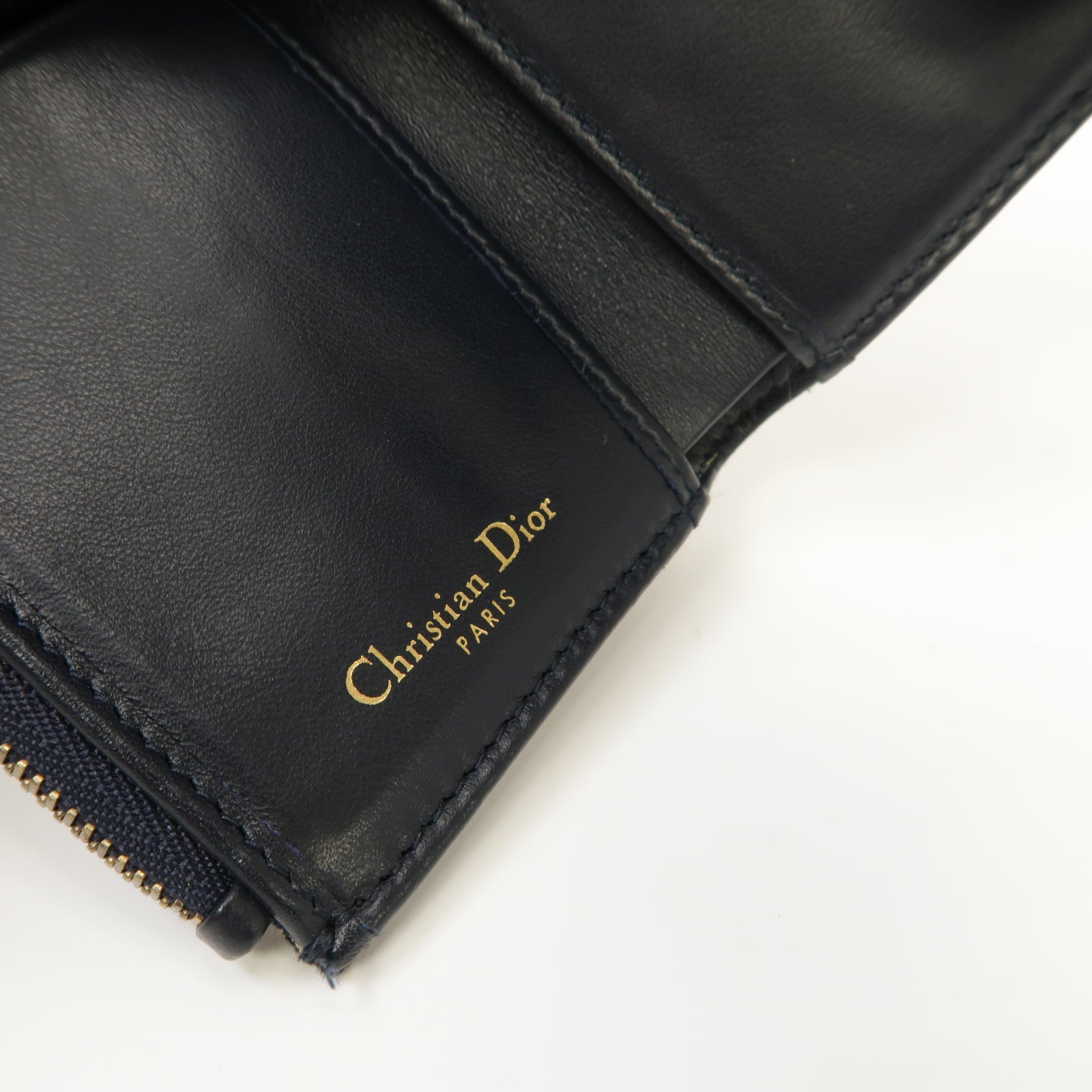Dior 【激減優惠】帆布Saddle Lotus Wallet金扣錢包藍色