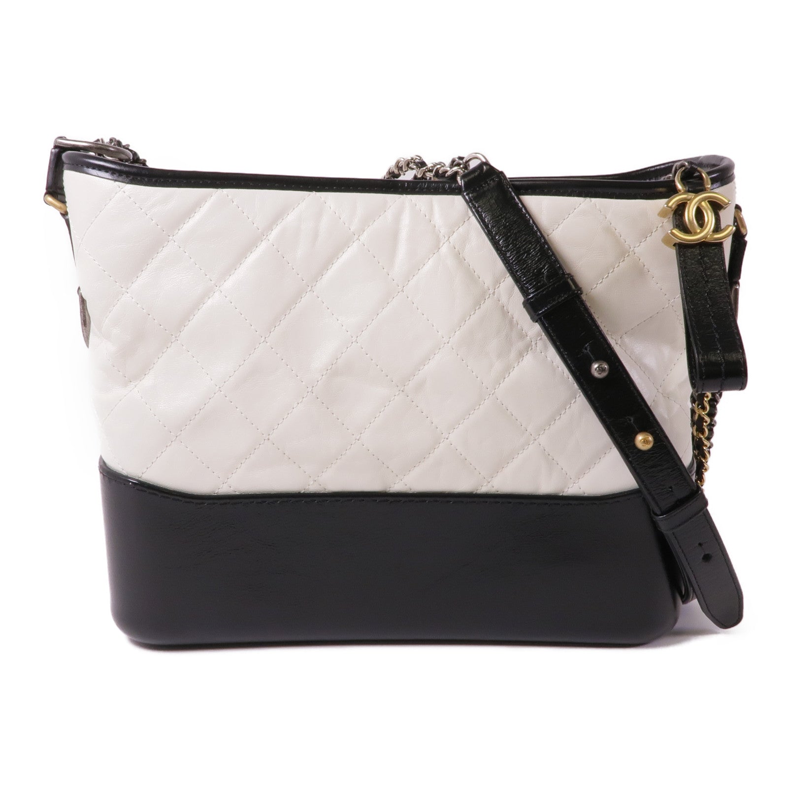 CHANEL 牛皮皮革Gabrielle Medium鏈帶肩背袋