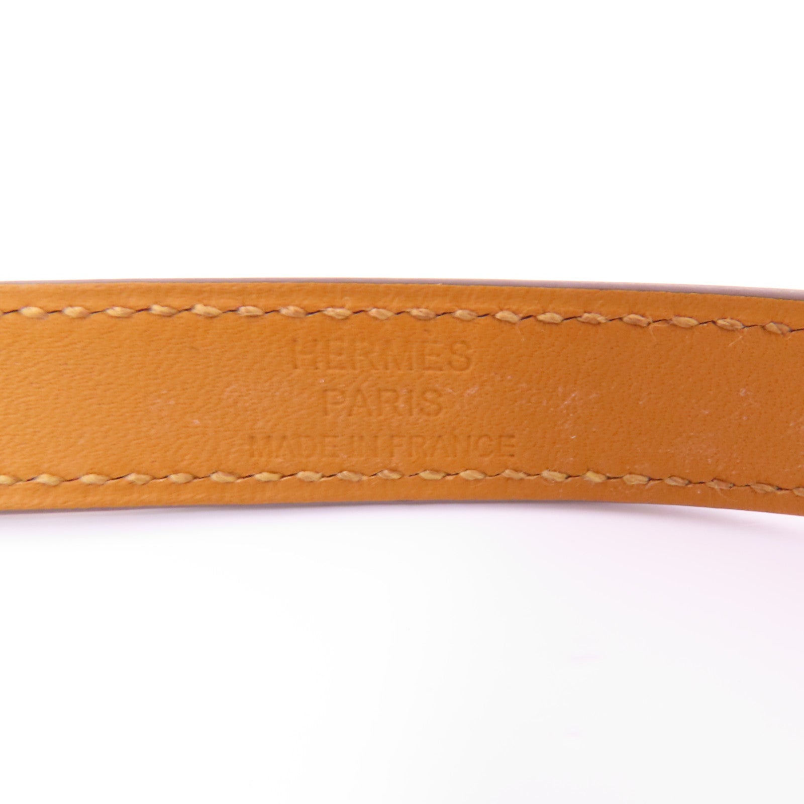 HERMES Epsom皮革Kelly Double Tour銀扣手鐲