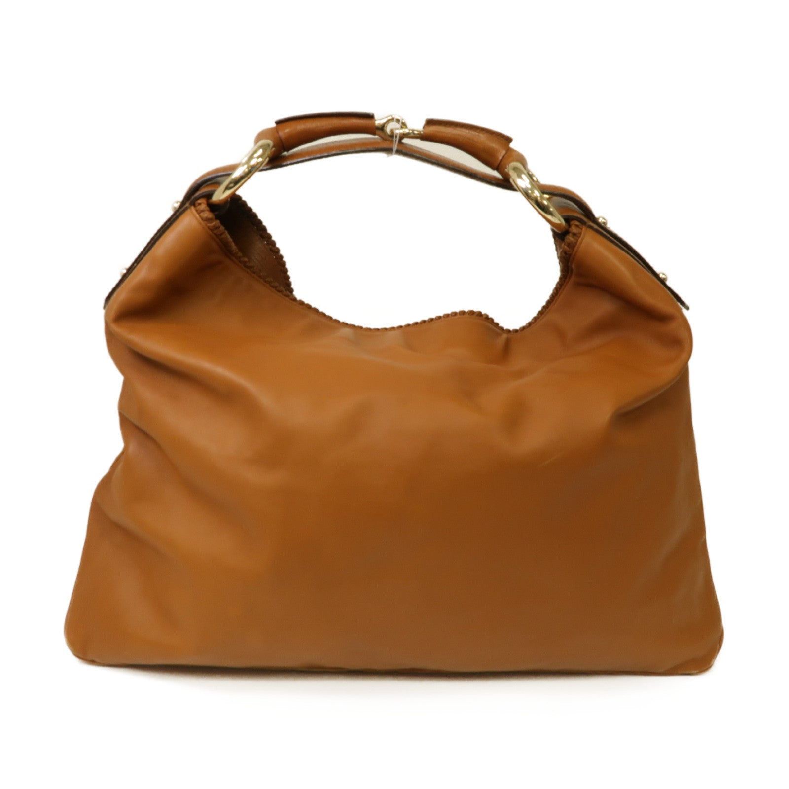 GUCCI 牛皮皮革Shoulder Bag銀扣肩背袋啡色
