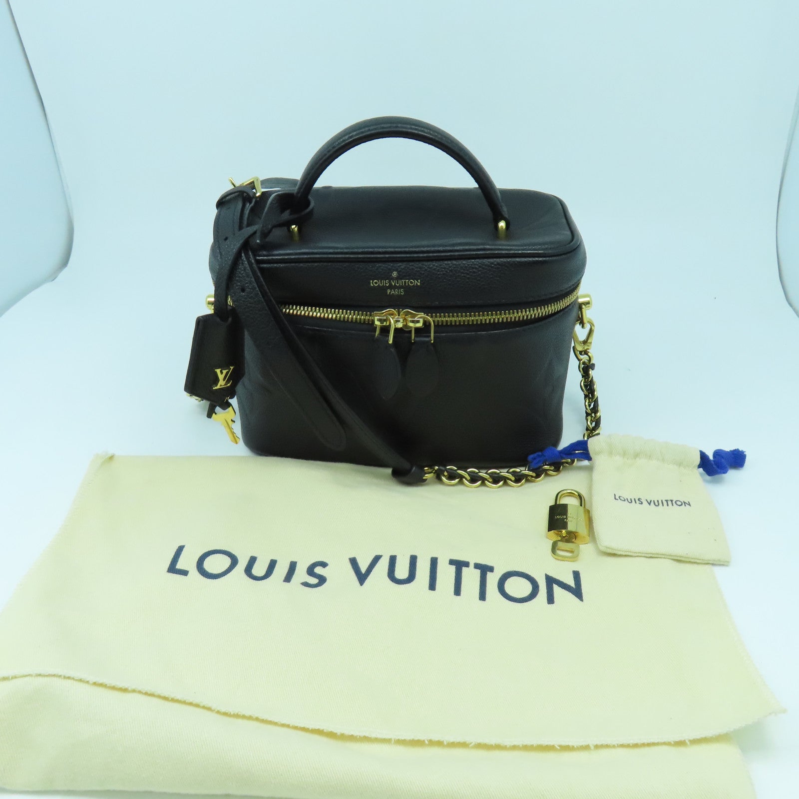 LOUIS VUITTON 【激減優惠】Monogram Empreinte Vanity PM金扣手挽肩背兩用袋黑色