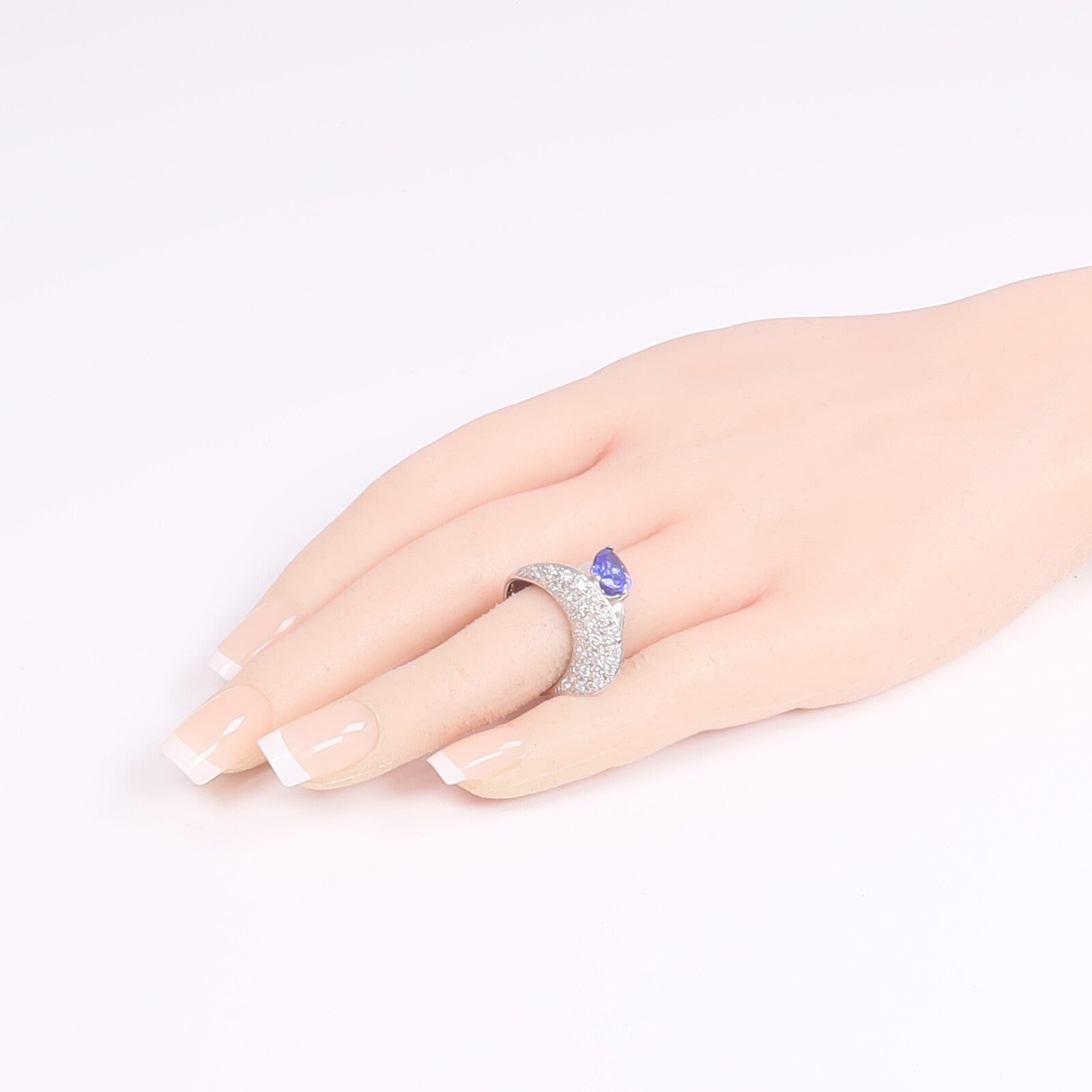 JEWELRY PT900鉑金Tanzanite Diamond Ring坦桑石/鑽石戒指US#6.75