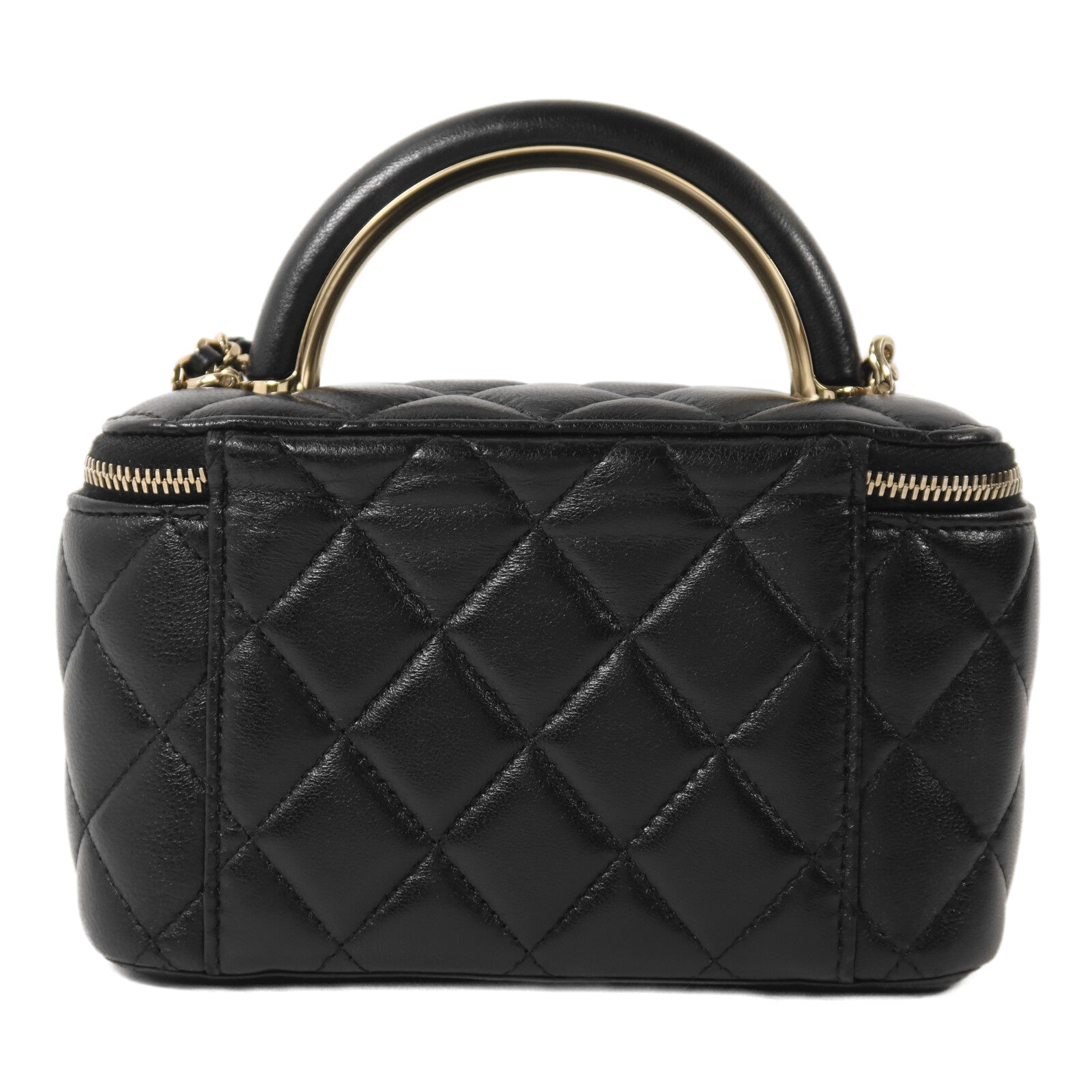 CHANEL 羊皮皮革Vanity Case With Top Handle鏈帶手挽肩背兩用袋