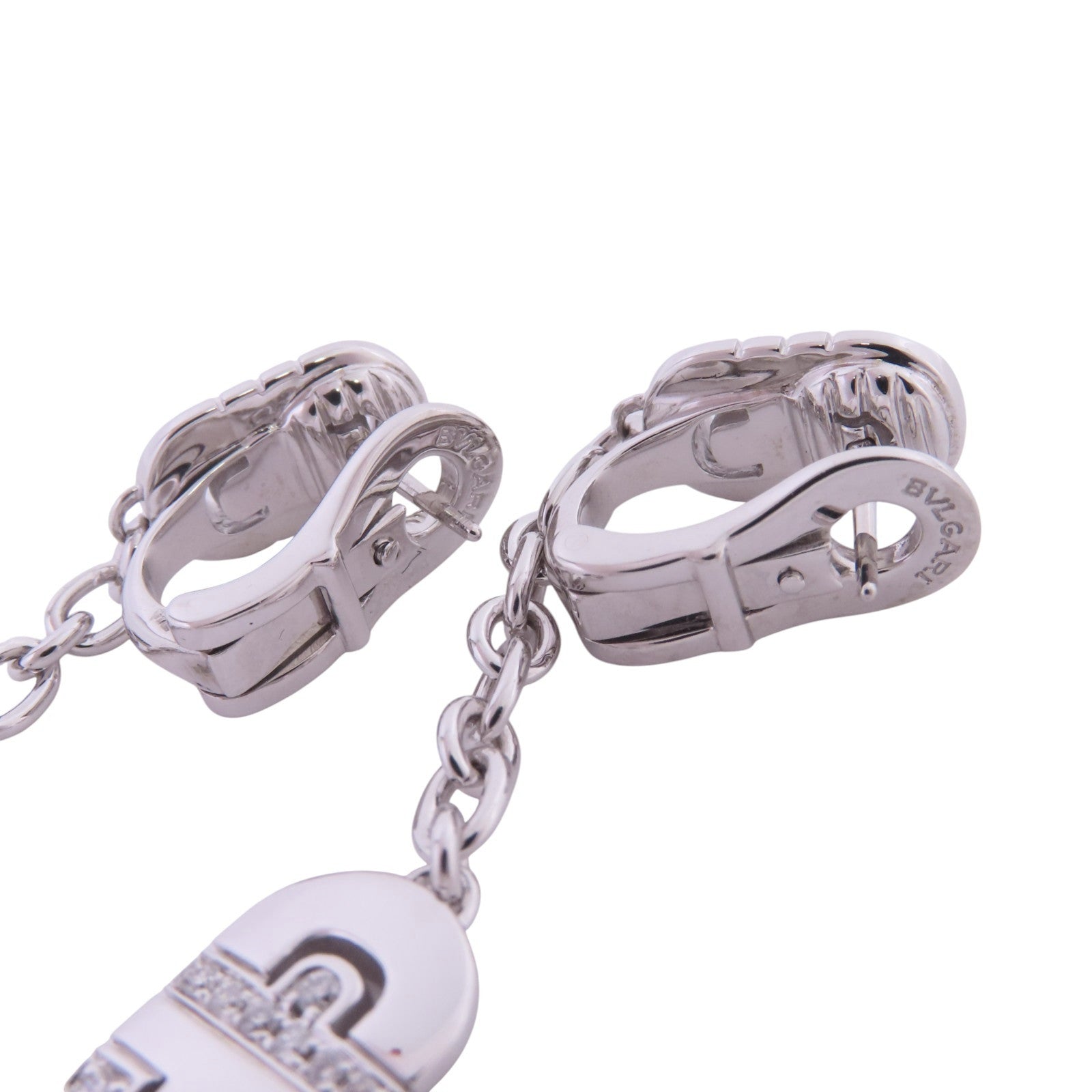 BVLGARI 【激減優惠】18K白金Parentesi Pop Diamond Earrings鑽石耳環