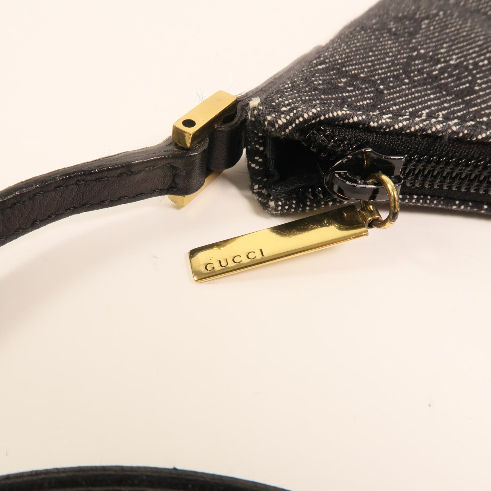 GUCCI 牛仔布Shoulder Bag金扣肩背袋