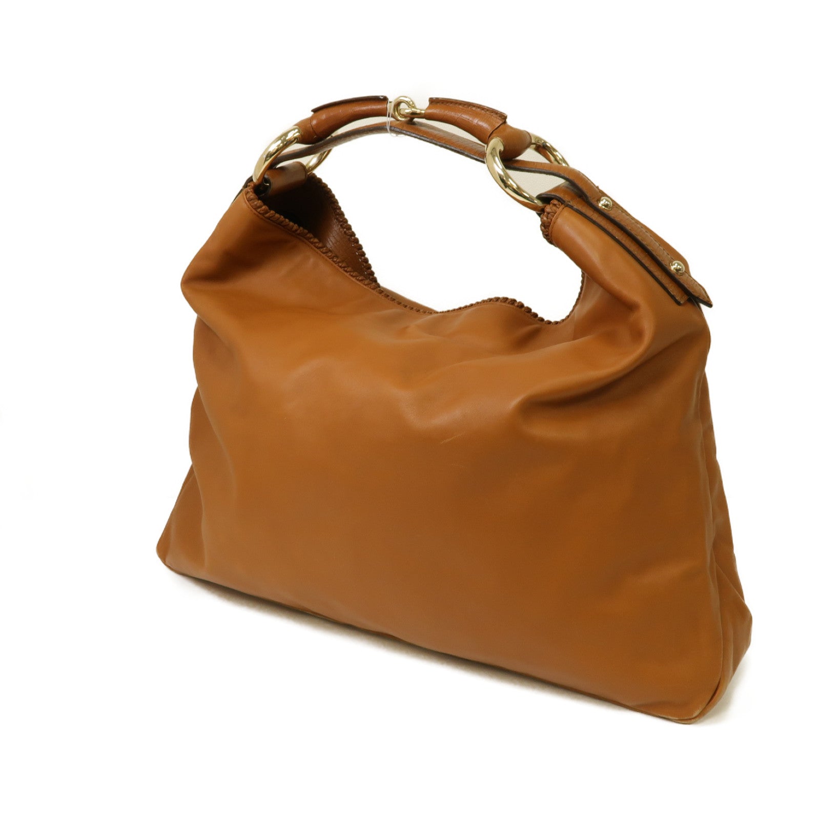 GUCCI 牛皮皮革Shoulder Bag銀扣肩背袋啡色