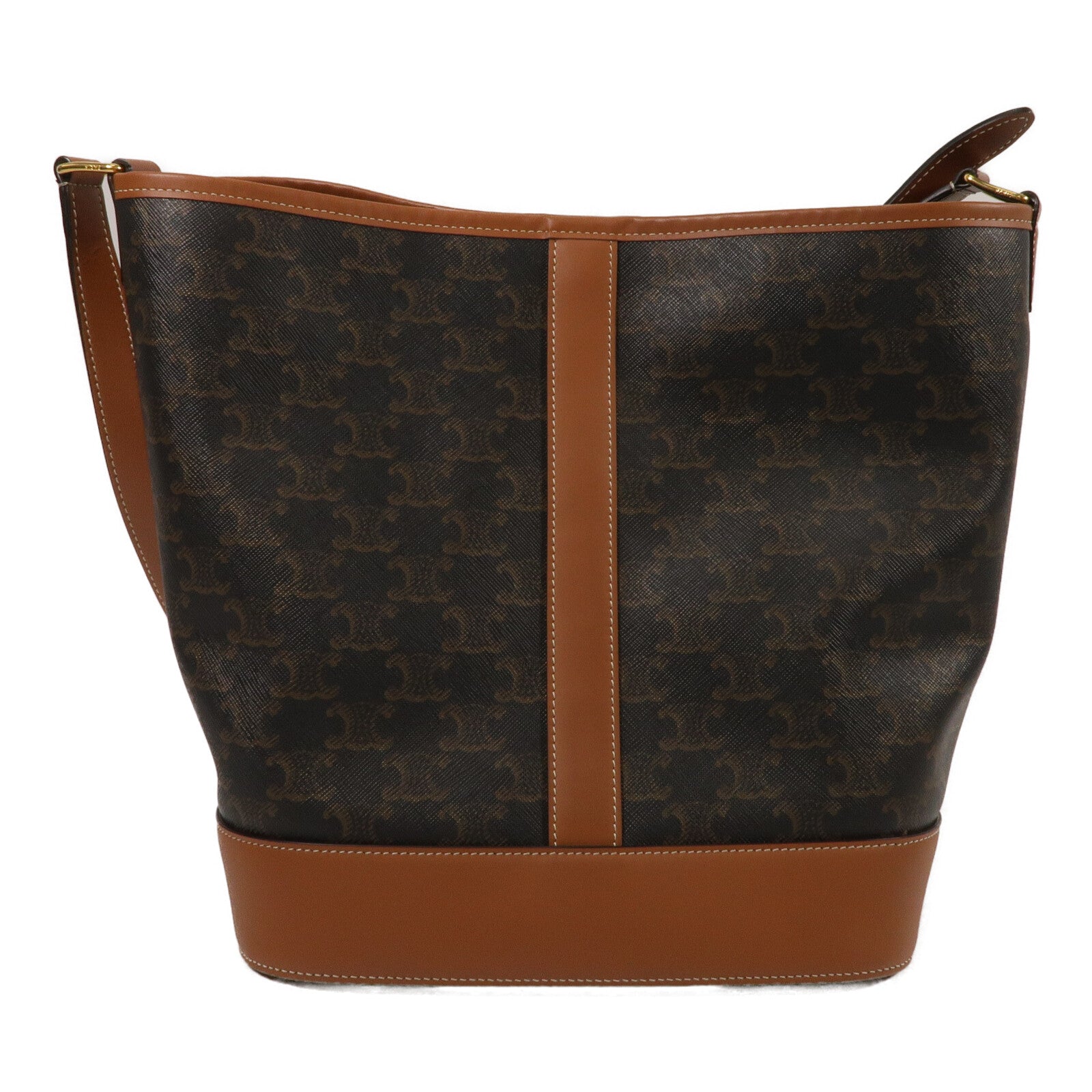 CELINE 塗層帆布Triomphe Bucket Bag Medium肩背袋