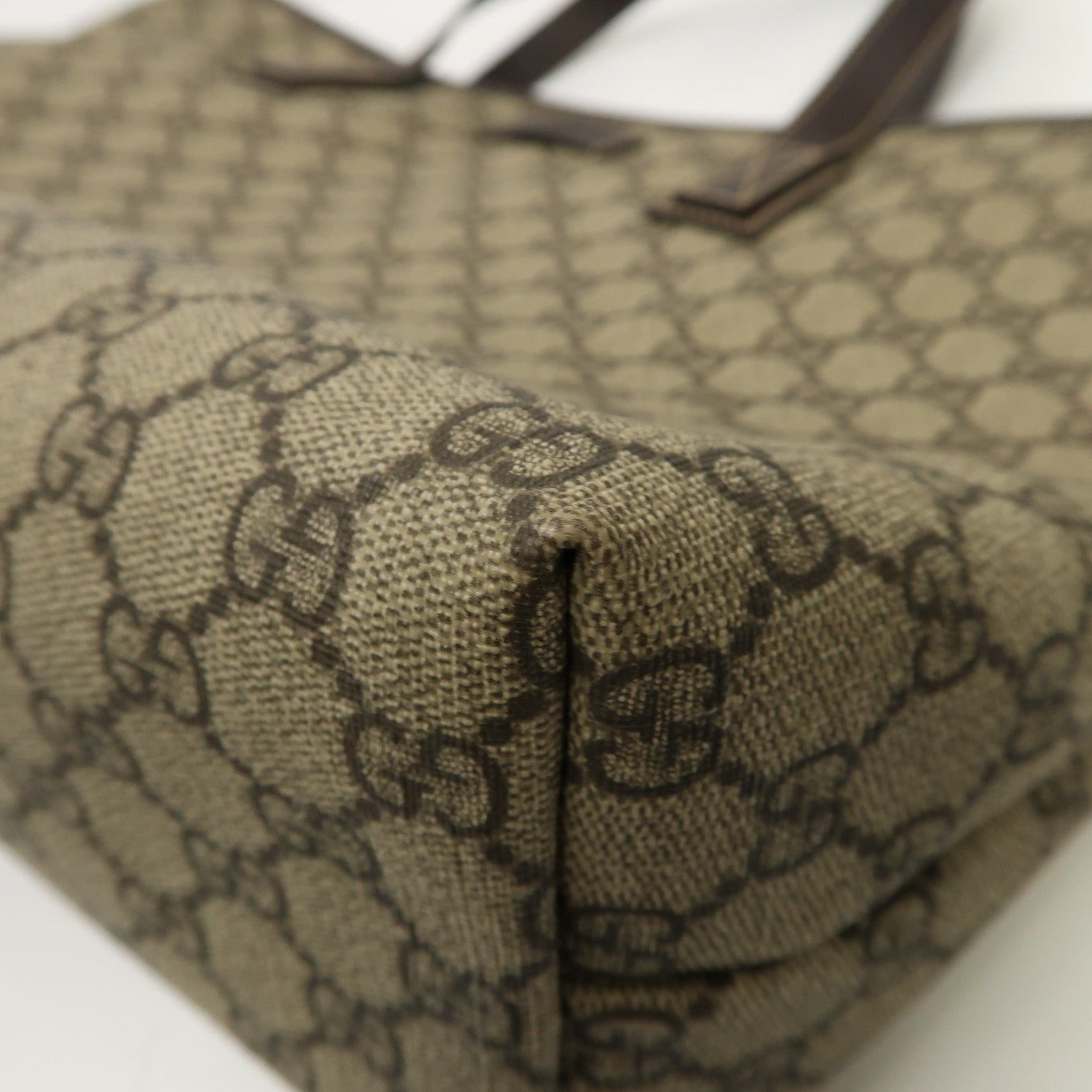 GUCCI 塗層帆布Tote Bag銀扣手挽袋棕色