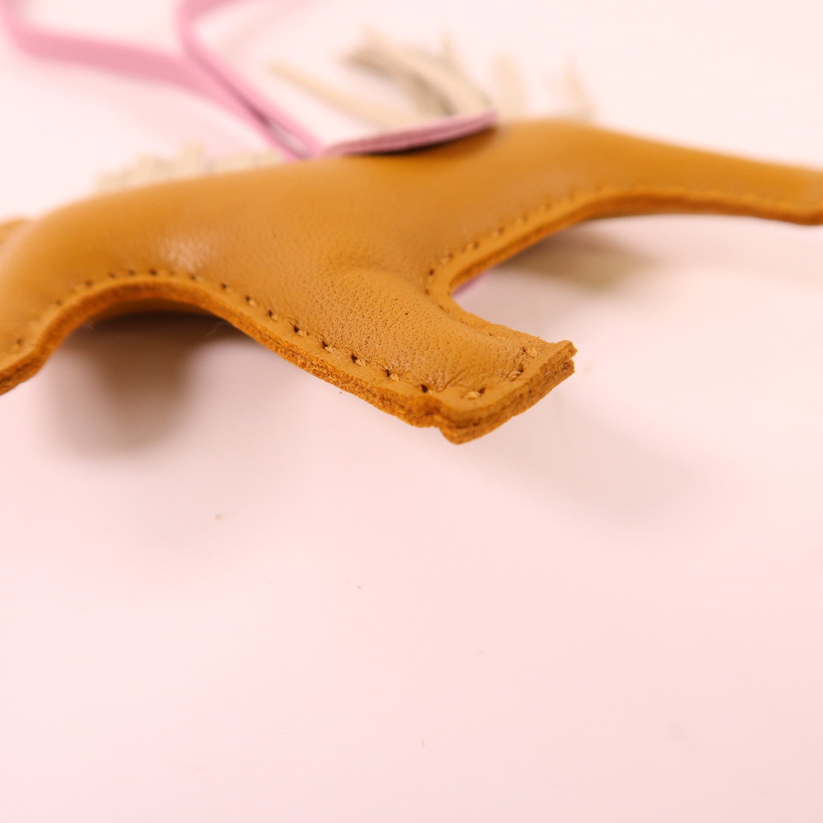 HERMES Swift皮革Rodeo PM掛飾Sesame/Mauve Sylvestre