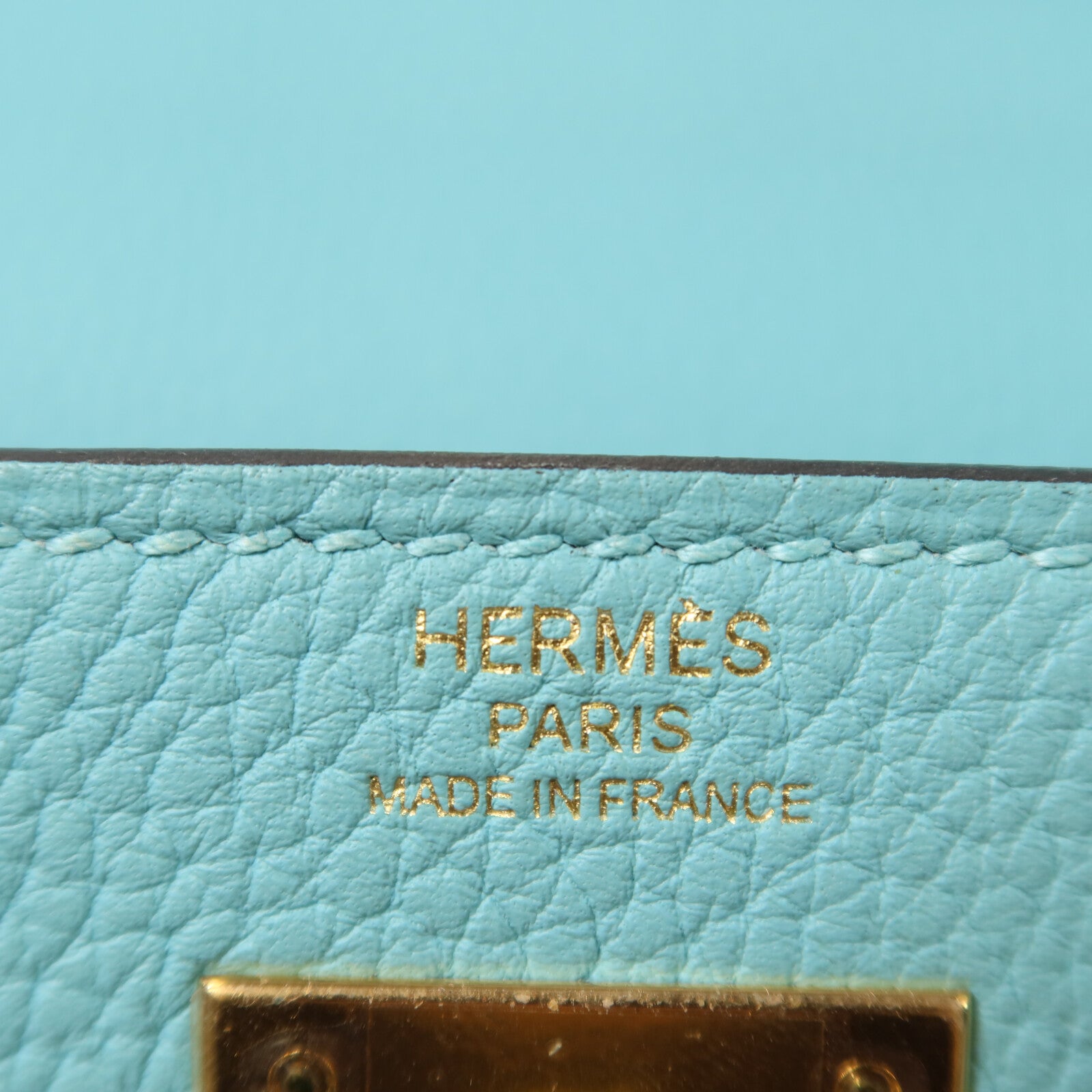 HERMES Togo皮革Kelly 28手挽肩背兩用袋Bleu Atoll