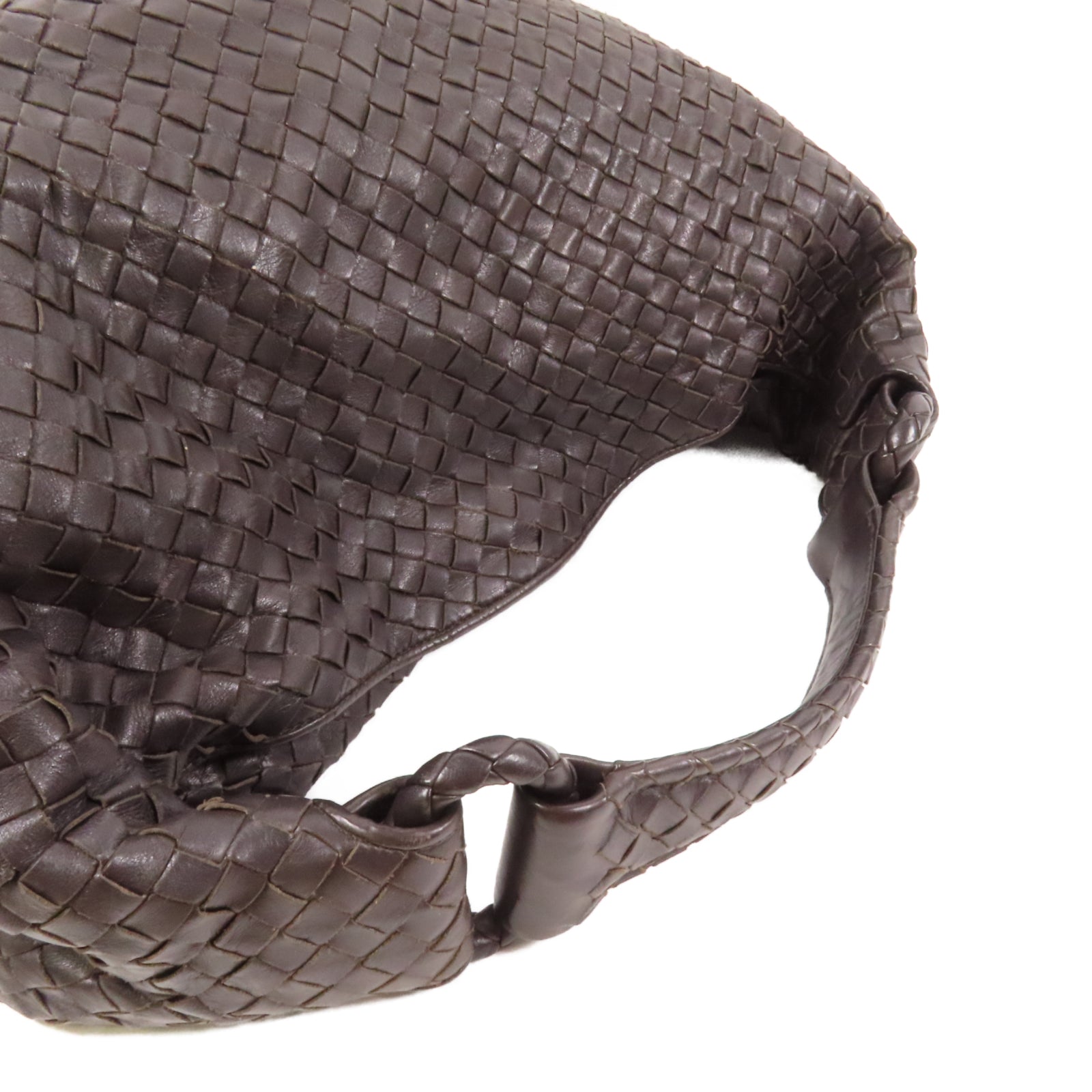 BOTTEGA VENETA 織紋皮革Handle Bag銀扣手挽袋黑色
