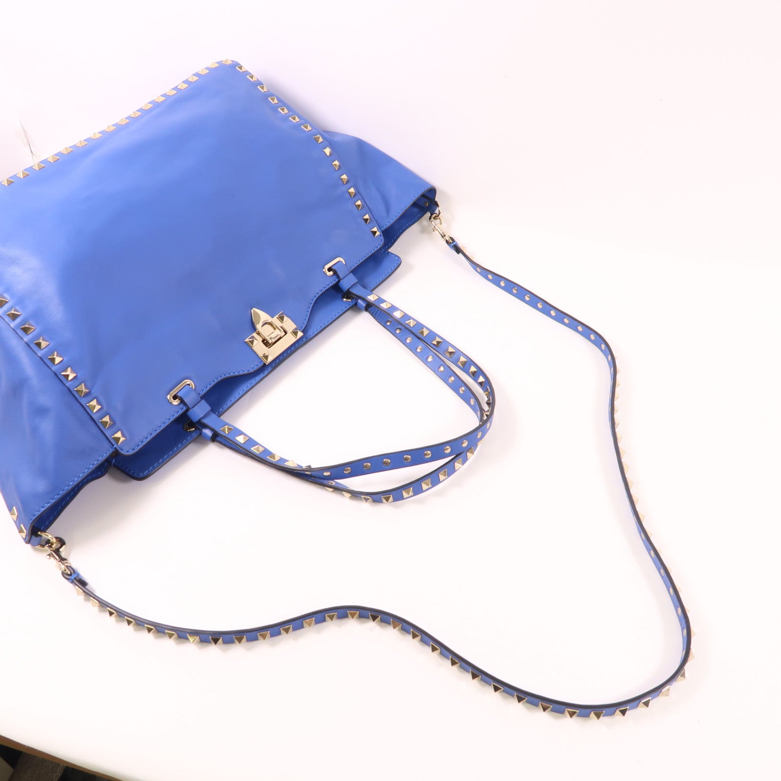 Valentino 【激減優惠】牛皮皮革2 Way Shoulder Bag金扣手挽肩背兩用袋