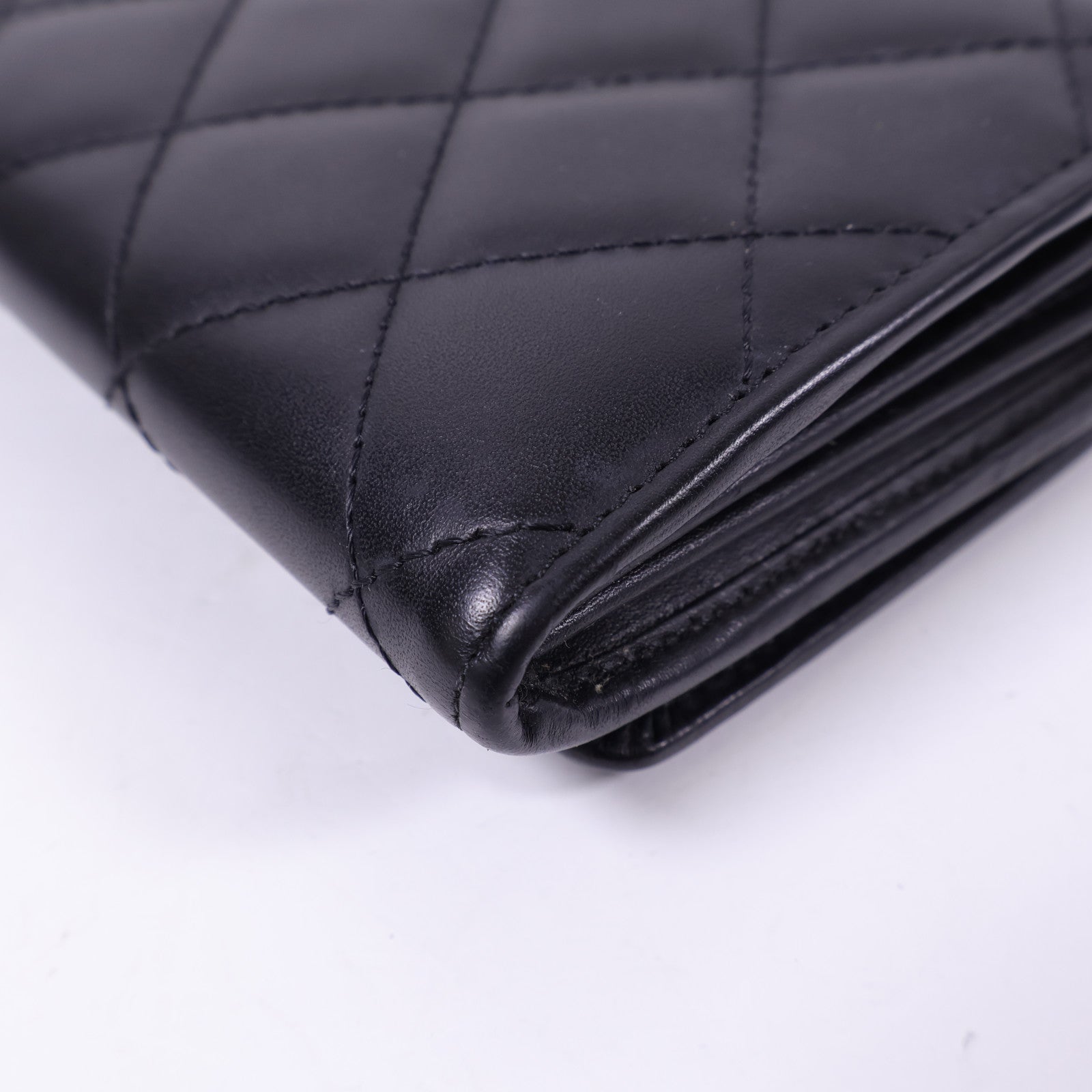 CHANEL 牛皮皮革Cambon Long Wallet銀扣長錢包