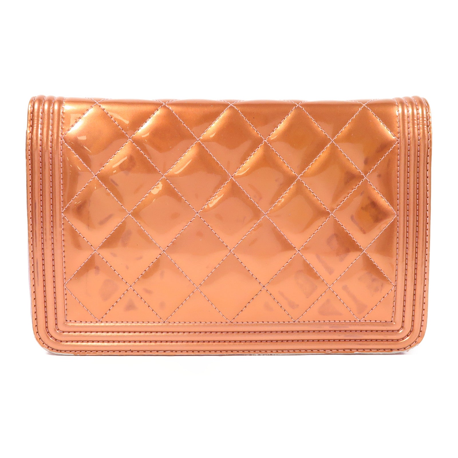 CHANEL 漆皮皮革Boy Chanel鏈帶肩背袋