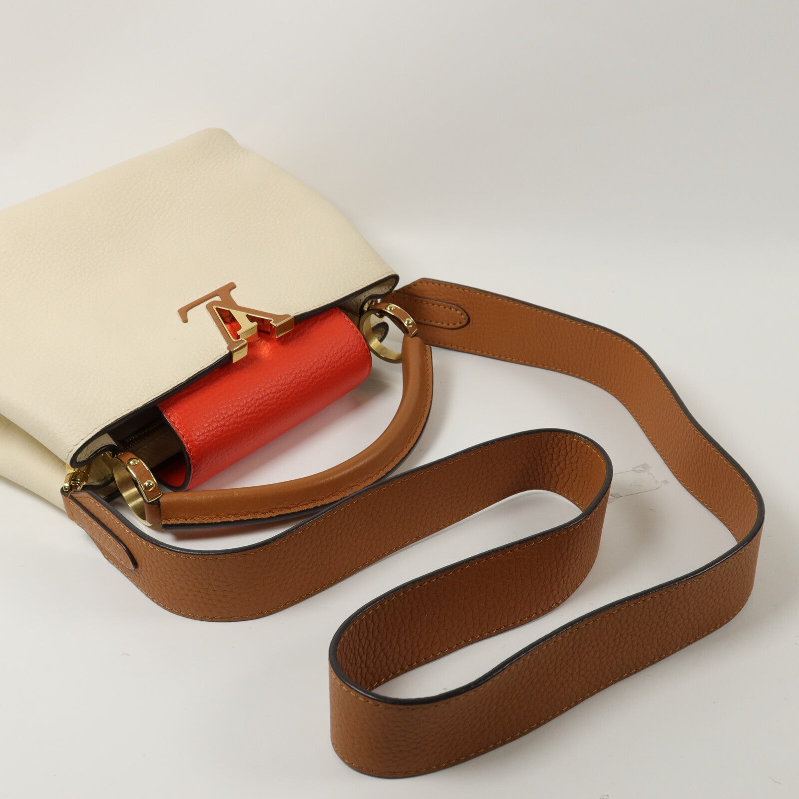 LOUIS VUITTON 牛皮皮革Capucines BB手挽肩背兩用袋